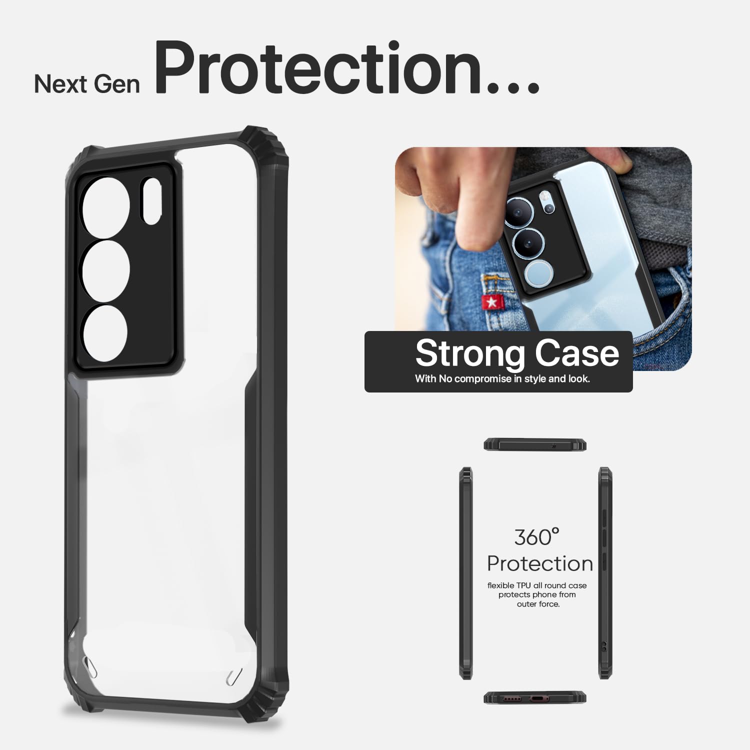 Pikkme Vivo V29 / V29 Pro 5G Eagle Back Cover (Black)