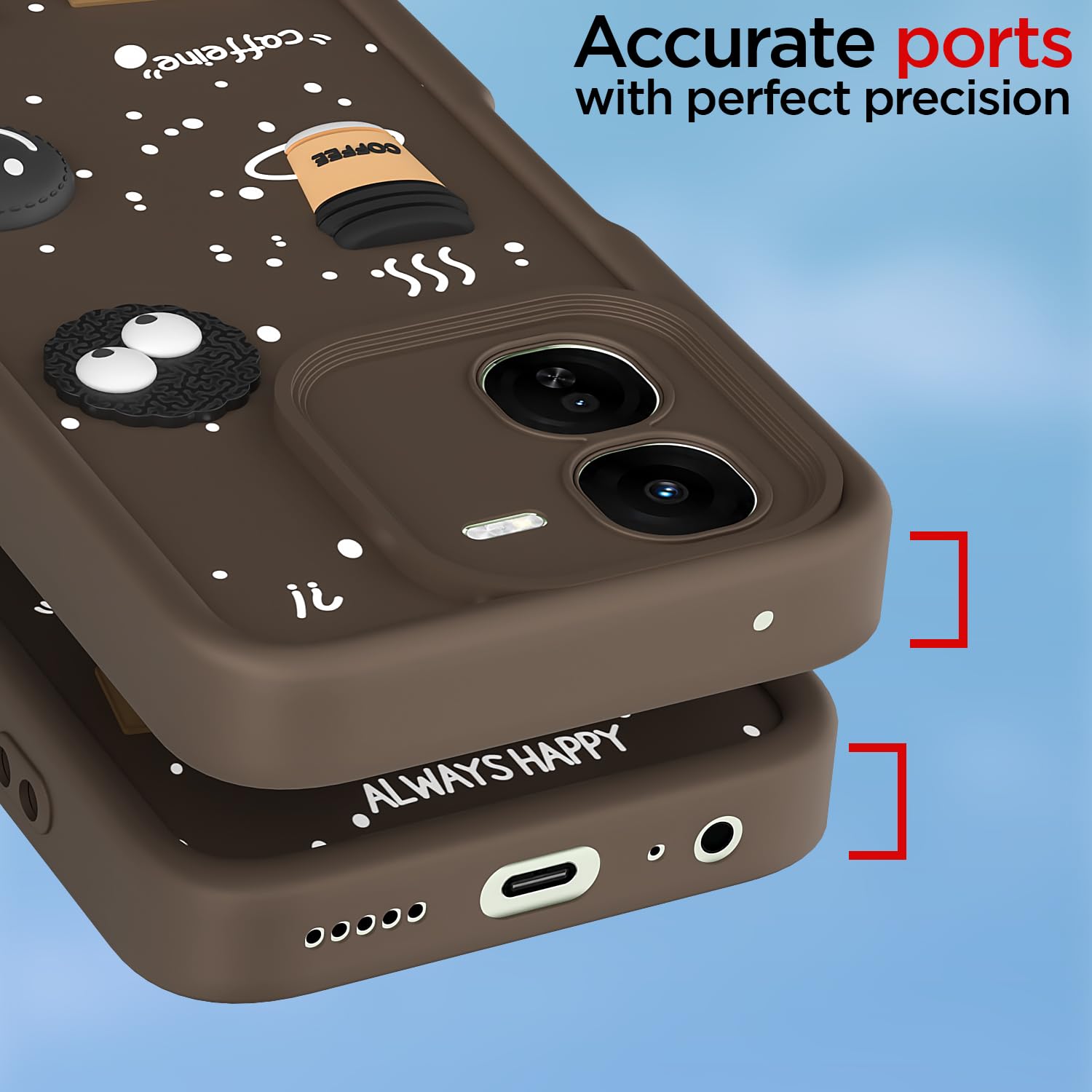 Brown Silicone mobile cover for iQOO Z9x 5G/3D – Pikkme – photo 4