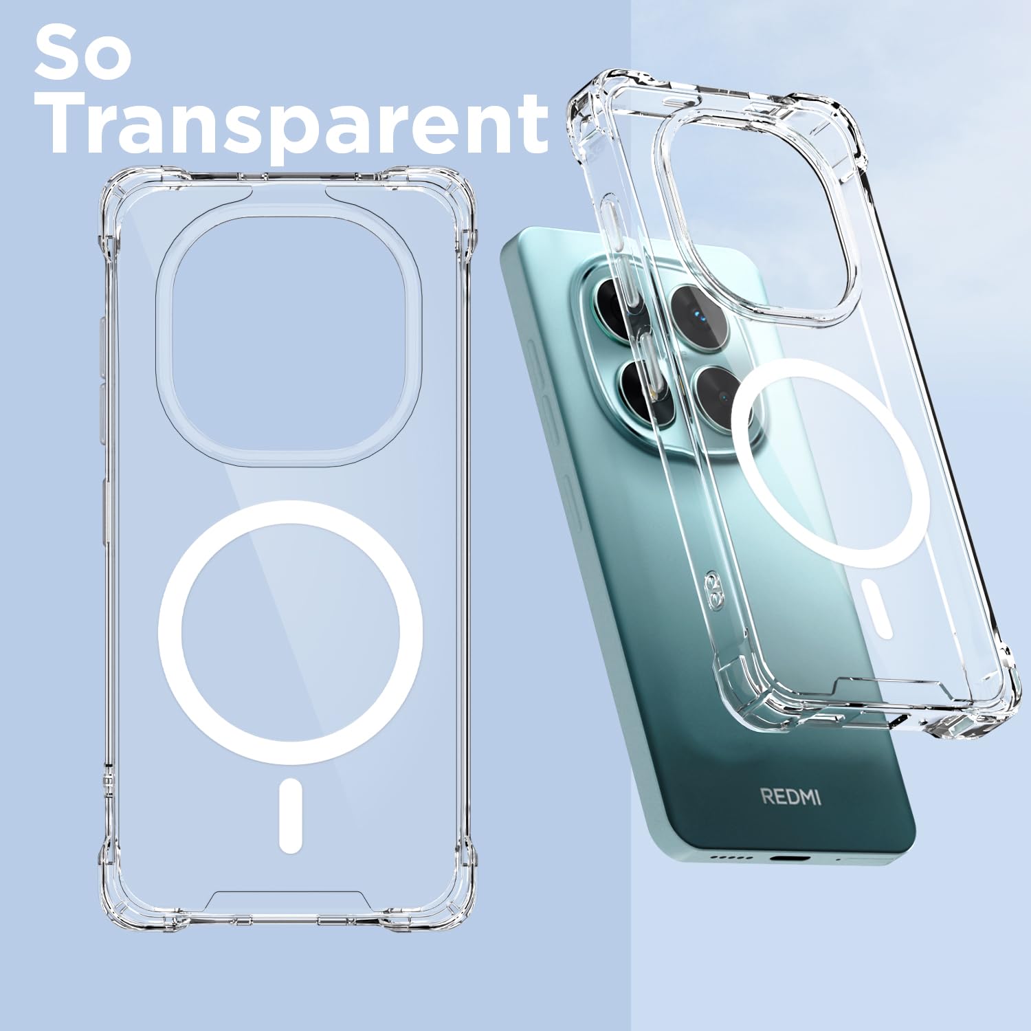 Pikkme transparent mag-safe MagSafe mobile back cover for Redmi Note 15 Pro 5G – photo 2