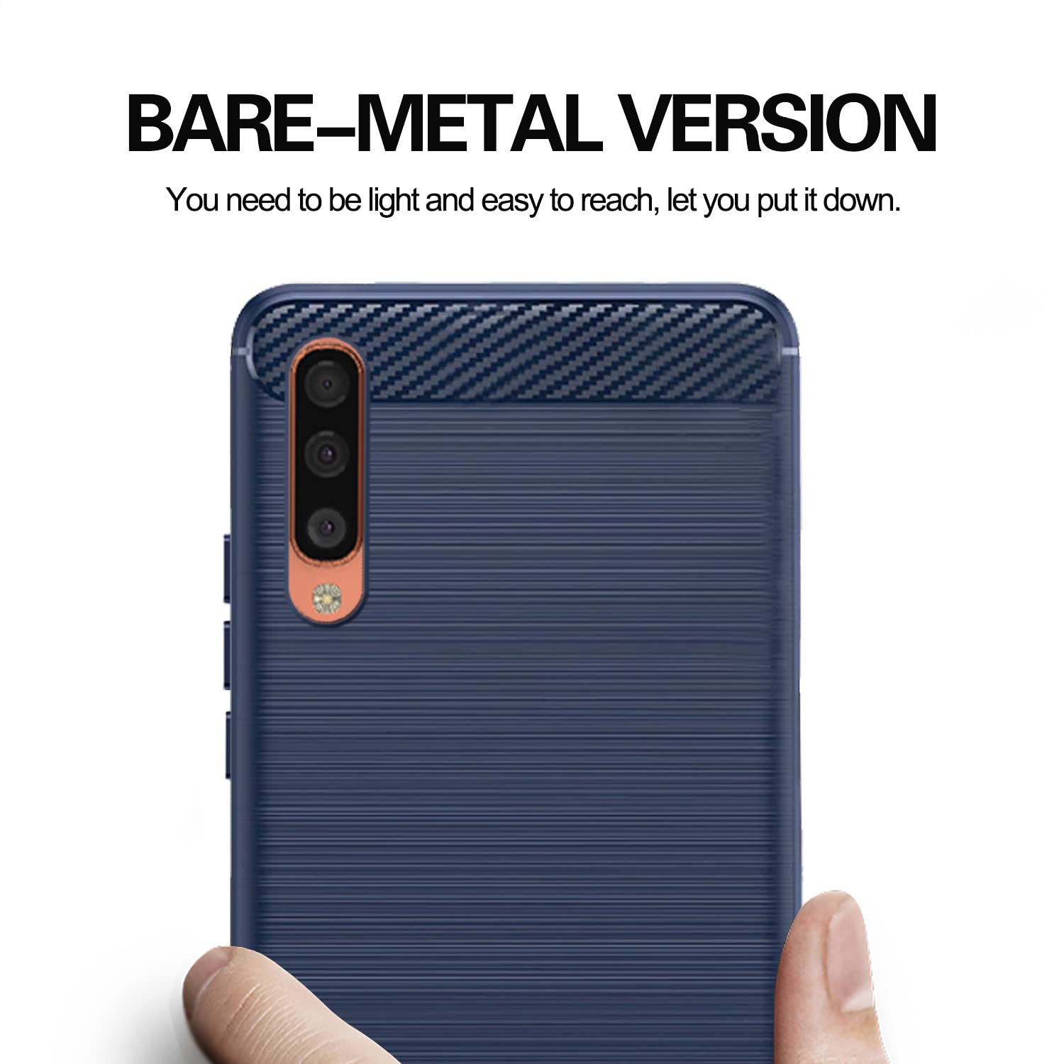 Pikkme Samsung Galaxy A50 / A50s / A30s Hybrid Carbon Fiber Back Cover | Blue