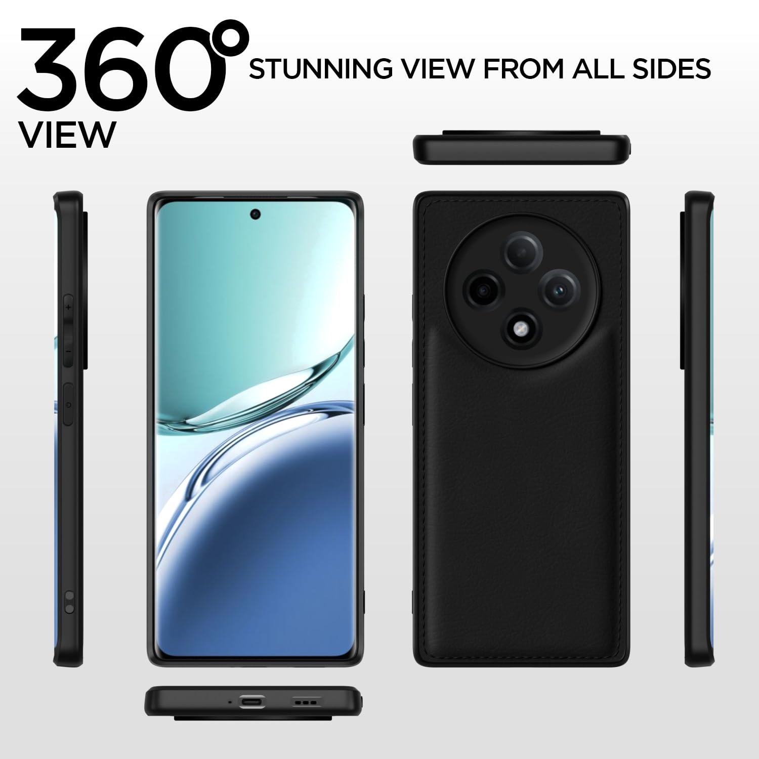 Pikkme Oppo F27 Pro Plus 5G Leatherback Back Case | Black