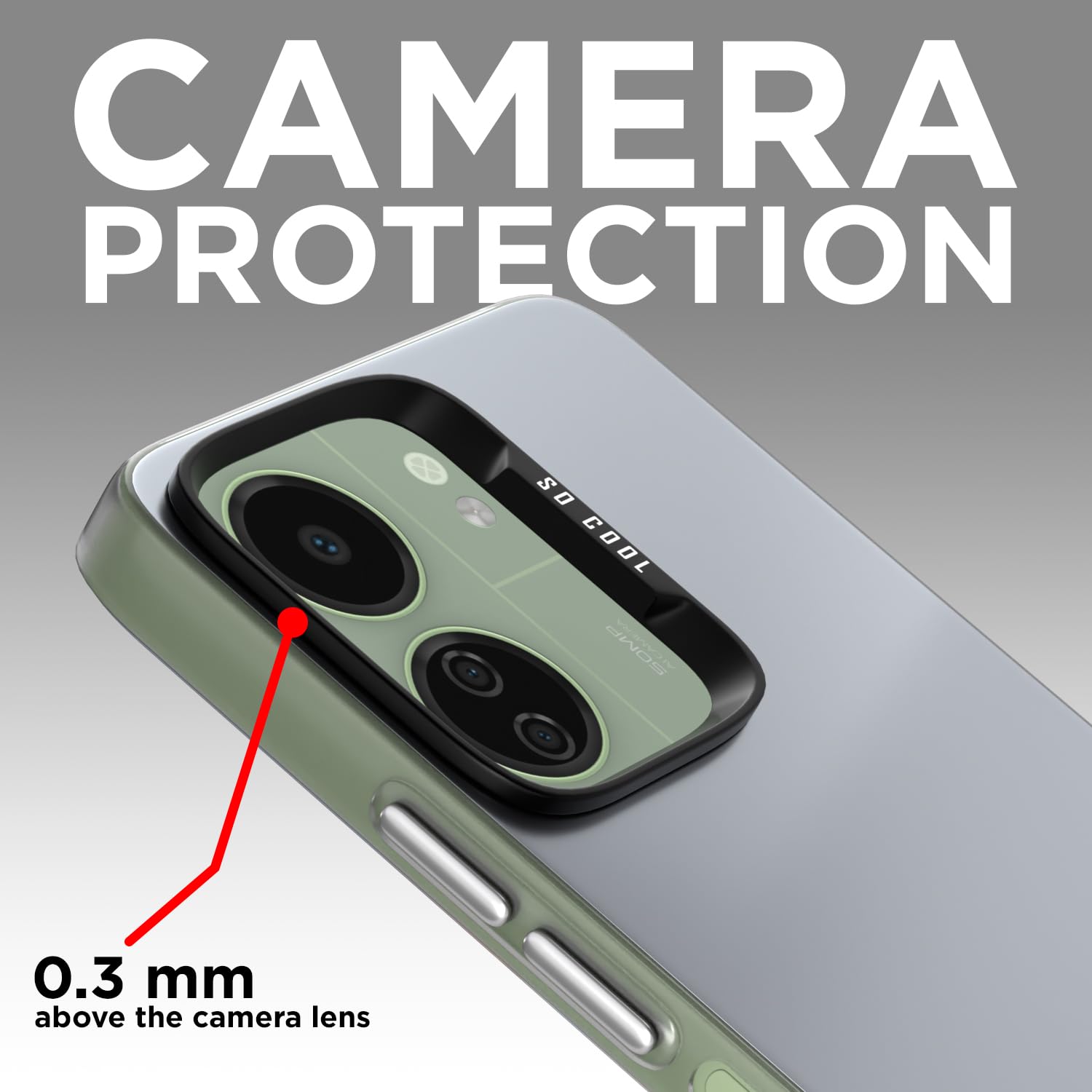 Pikkme Redmi 13C 5G So Cool Matte Finish Back Cover (Silver)