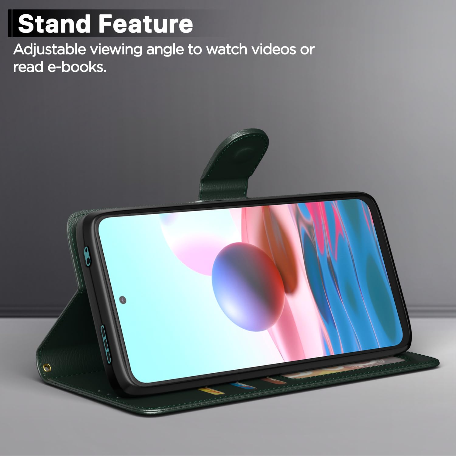 Pikkme Redmi Note 10 / 10S / Note 11 SE Vintage Flip Cover (Green)