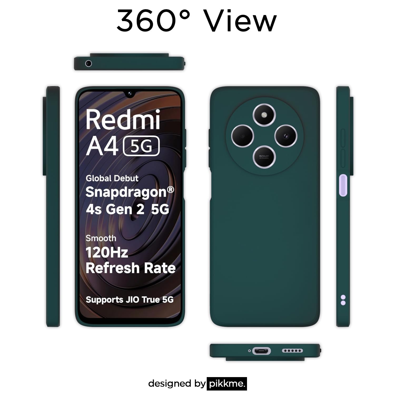 Pikkme Redmi A4/14C/Poco C75 5G green mobile back cover – photo 4