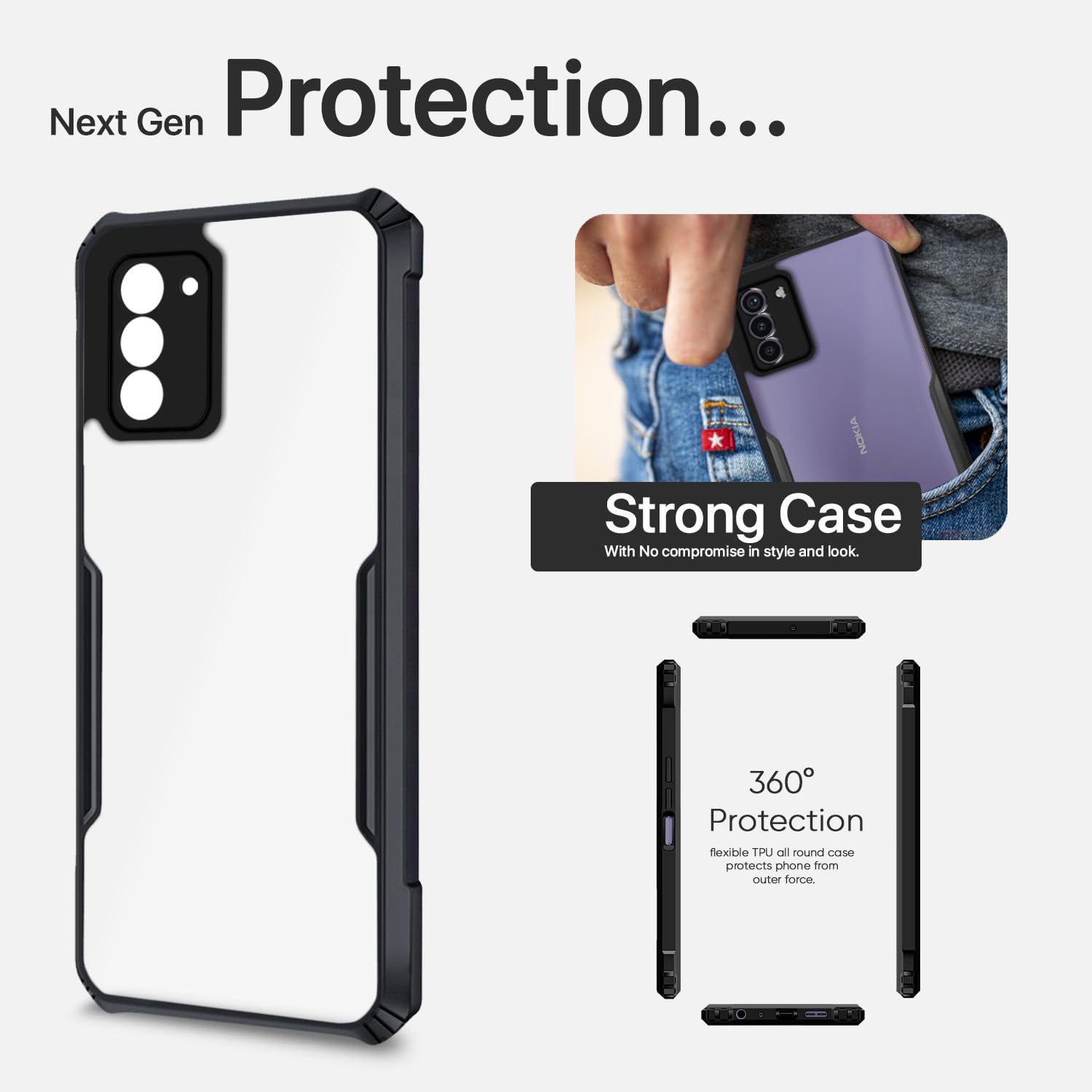 Black back cover for Nokia G42 5G – Pikkme – photo 6