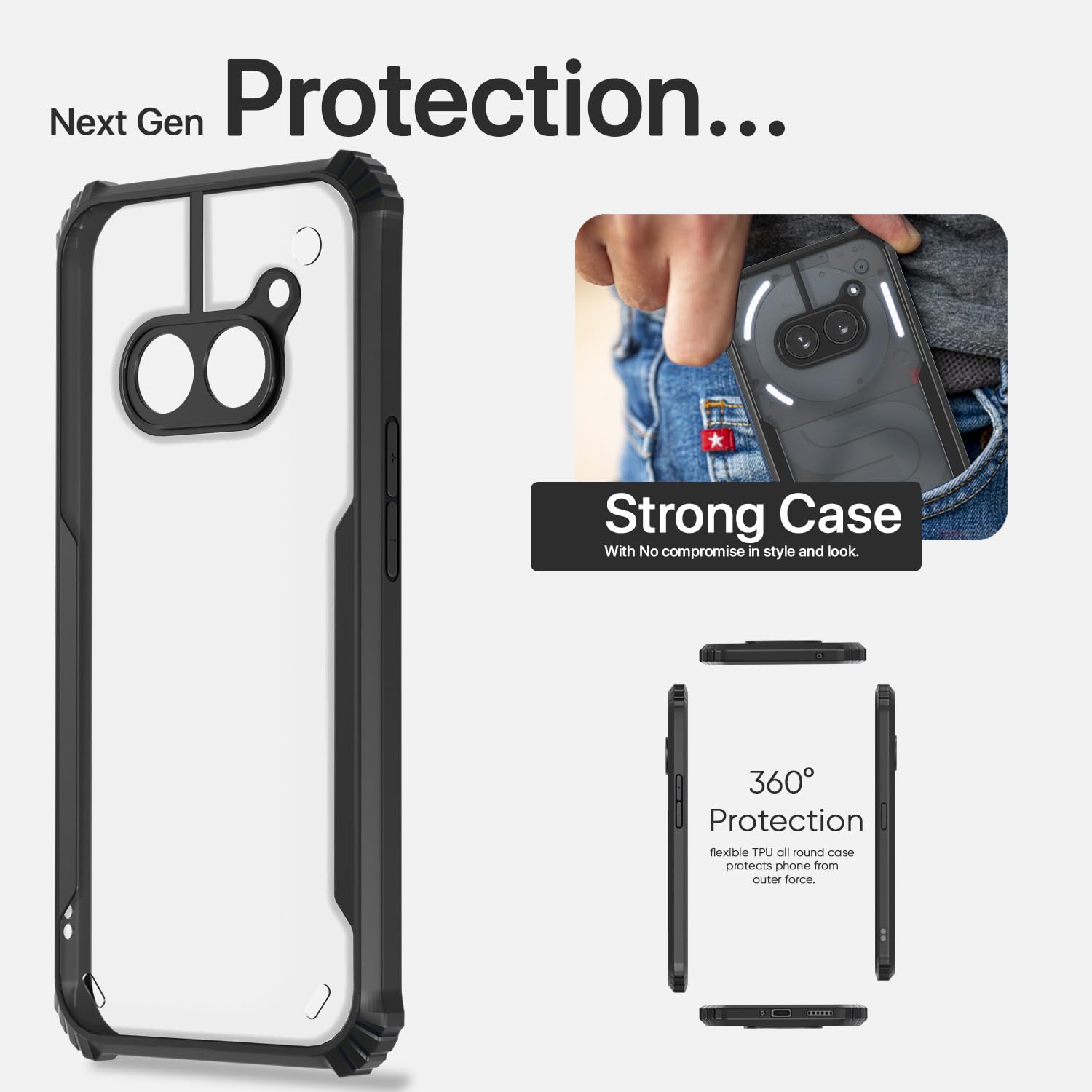Pikkme Nothing Phone 2A / Nothing Phone 2A Plus Eagle Back Cover (Black)