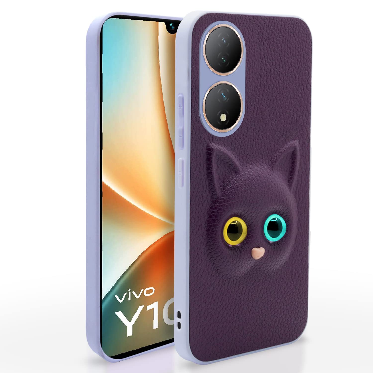 Vivo Y100 Cat phone cover in purple by Pikkme
