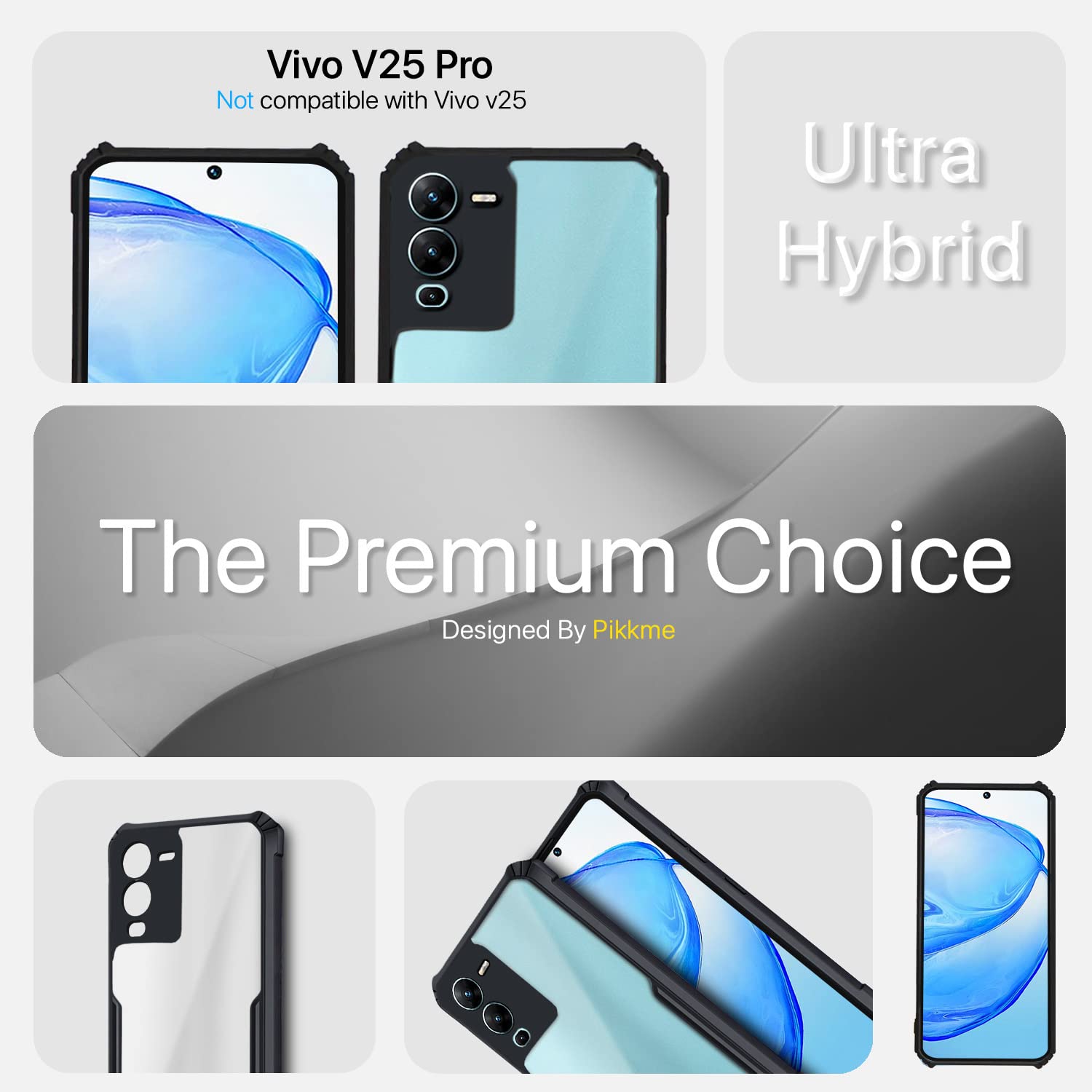 Vivo V25 Pro 5G Hybrid back cover in black by Pikkme – photo 4