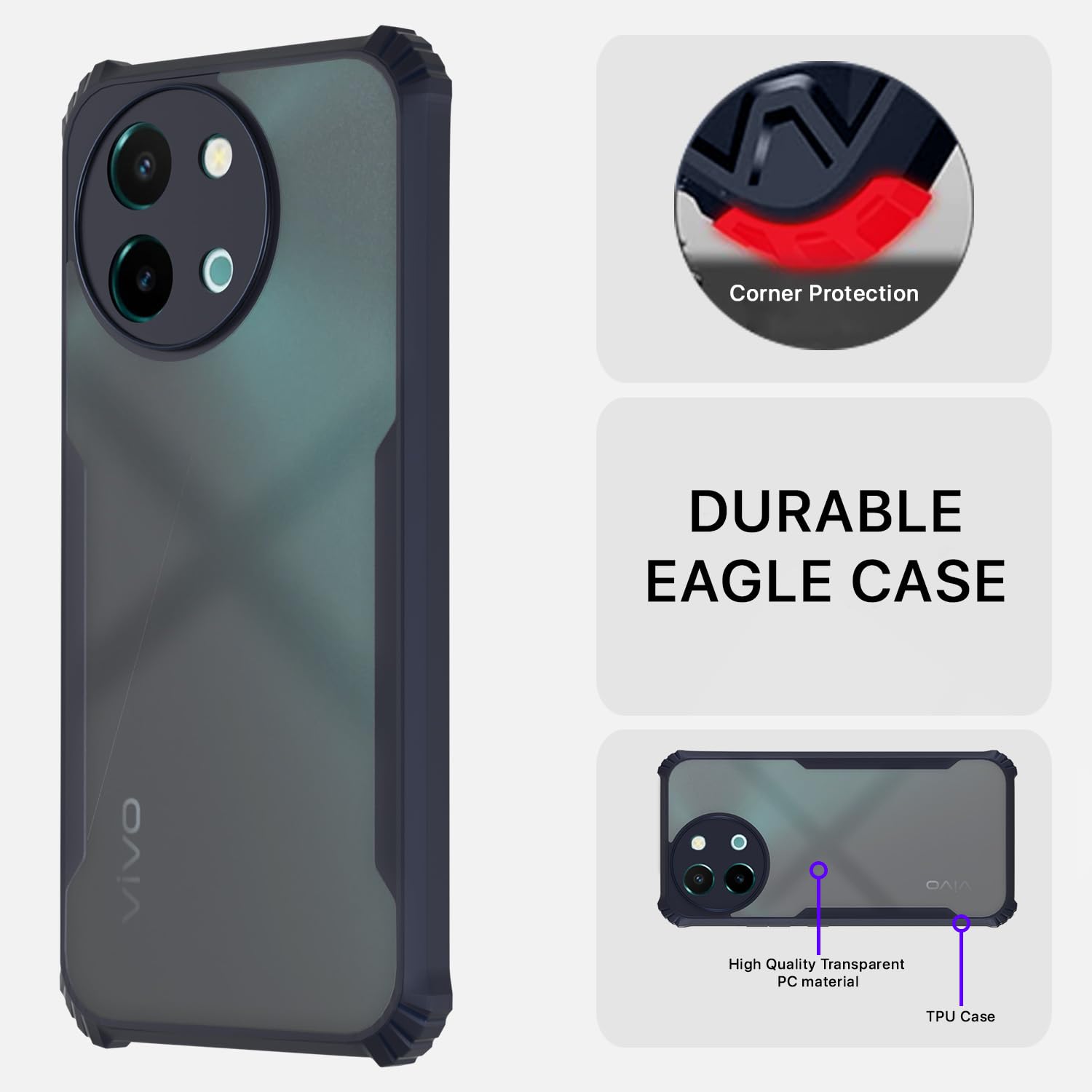 Pikkme blue Clear mobile back cover for Vivo Y38 5G – photo 5