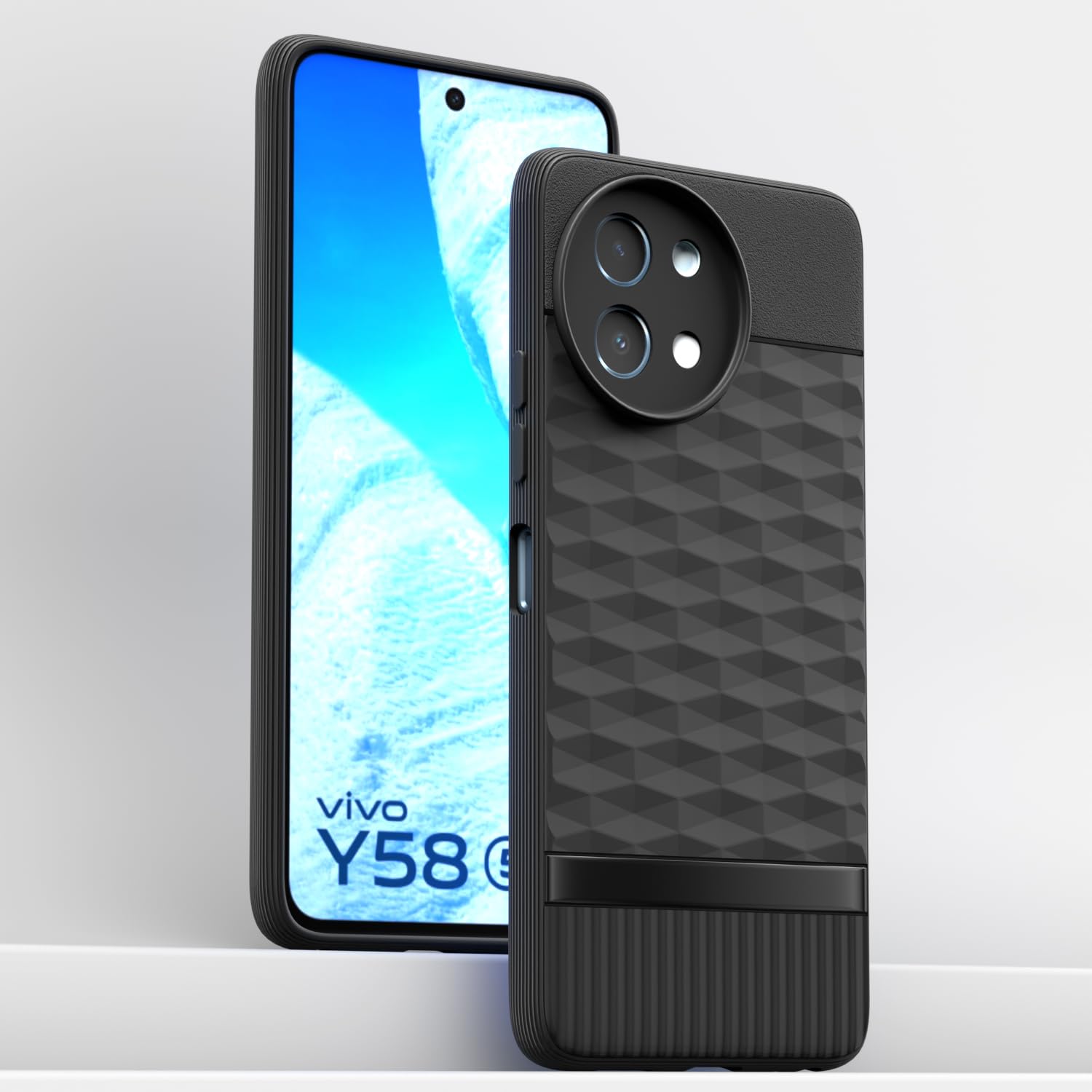 Pikkme Vivo Y58 5G / Vivo T3x 5G / Vivo Y200i Gencase Back Cover (Black)