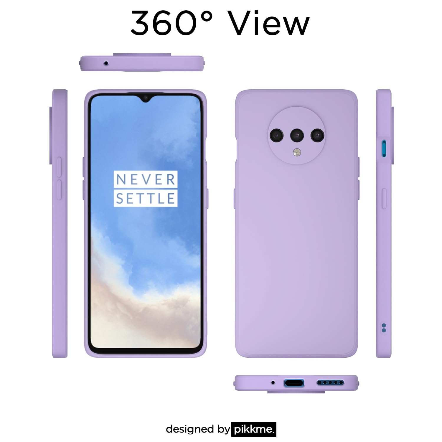 Pikkme OnePlus 7T Liquid Silicone Back Cover | Purple