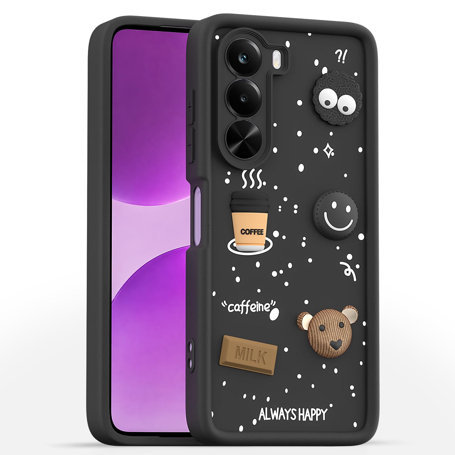 Pikkme black back cover for Realme P4x 5G