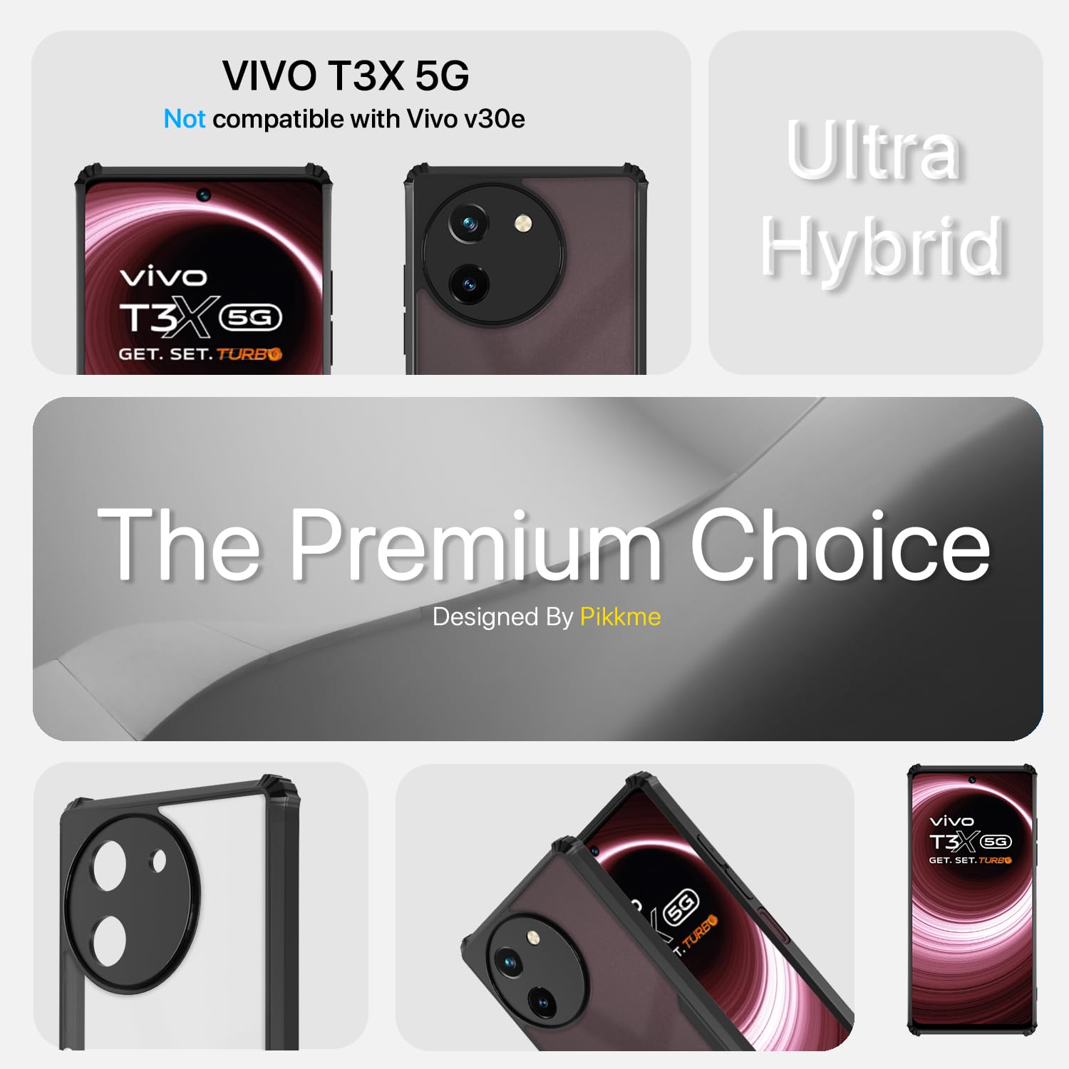 Pikkme Vivo T3x/Y200i 5G black mobile cover – photo 3