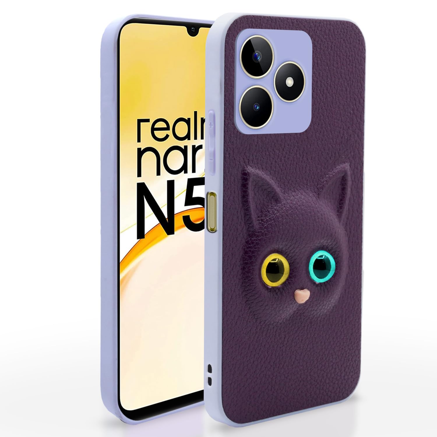 Realme Narzo N53 5G Cat phone cover in purple by Pikkme
