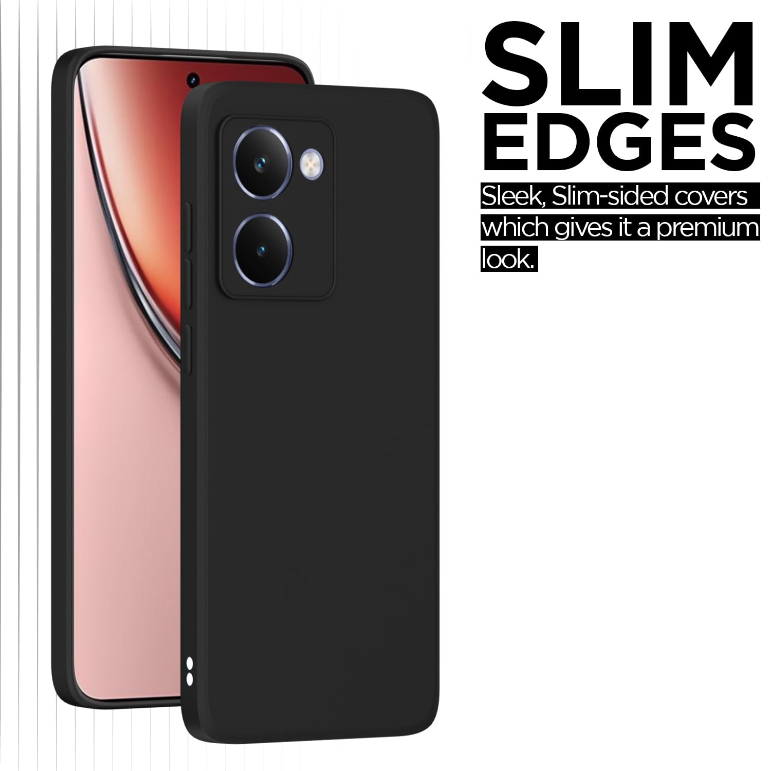 Pikkme Realme P3 Ultra 5G Soft Matte Silicone Shockproof Case (Black)