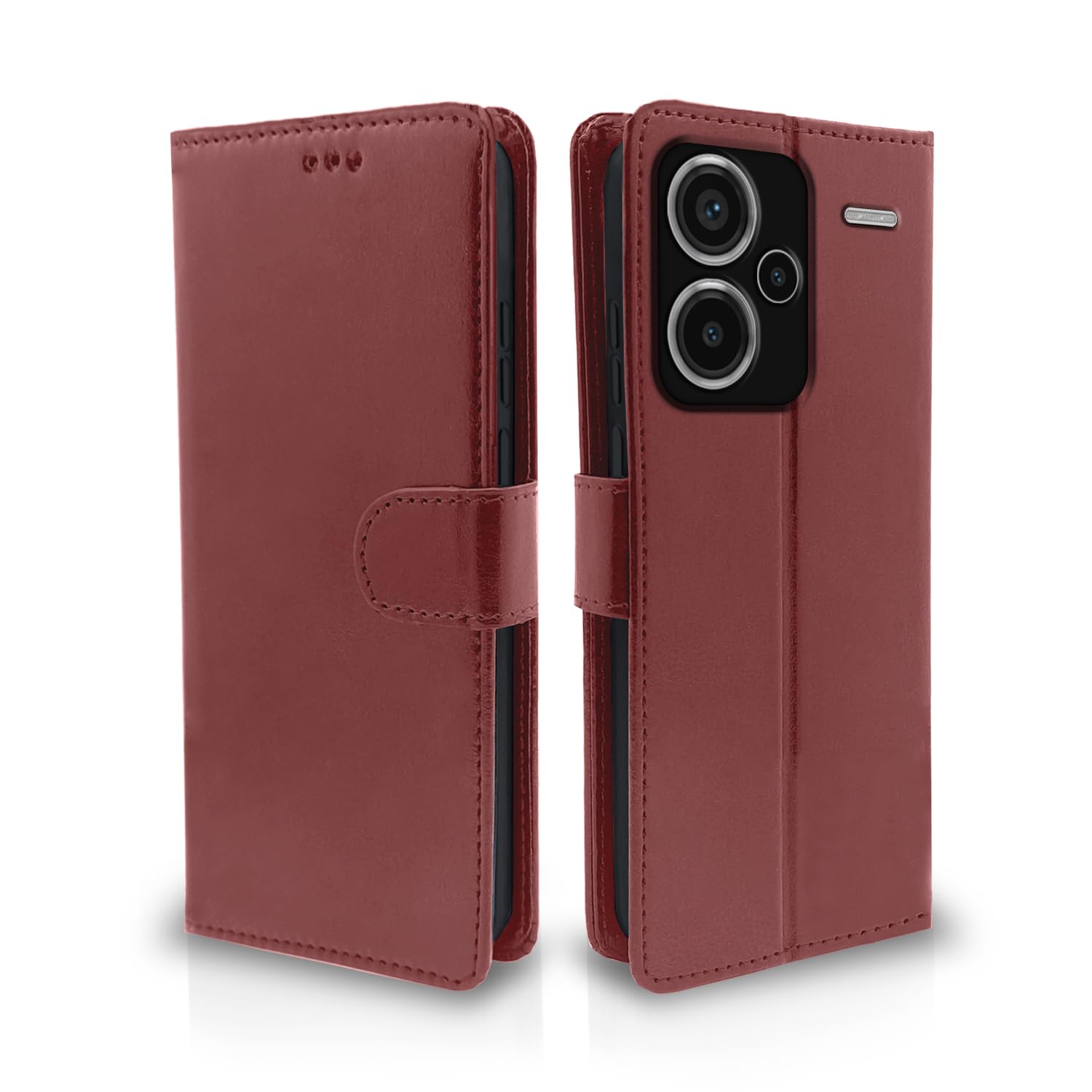 Pikkme brown flip case for Redmi Note 13 Pro Plus 5G