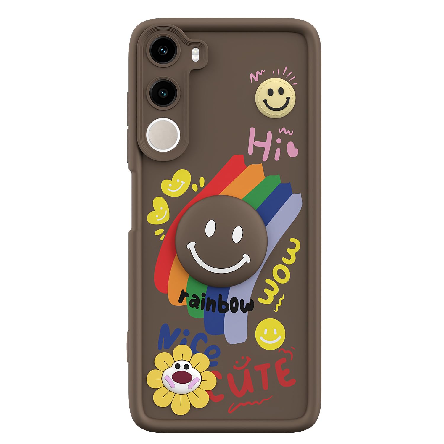Pikkme brown Smile Rainbow mobile cover for Poco M7 Plus 5G – photo 7