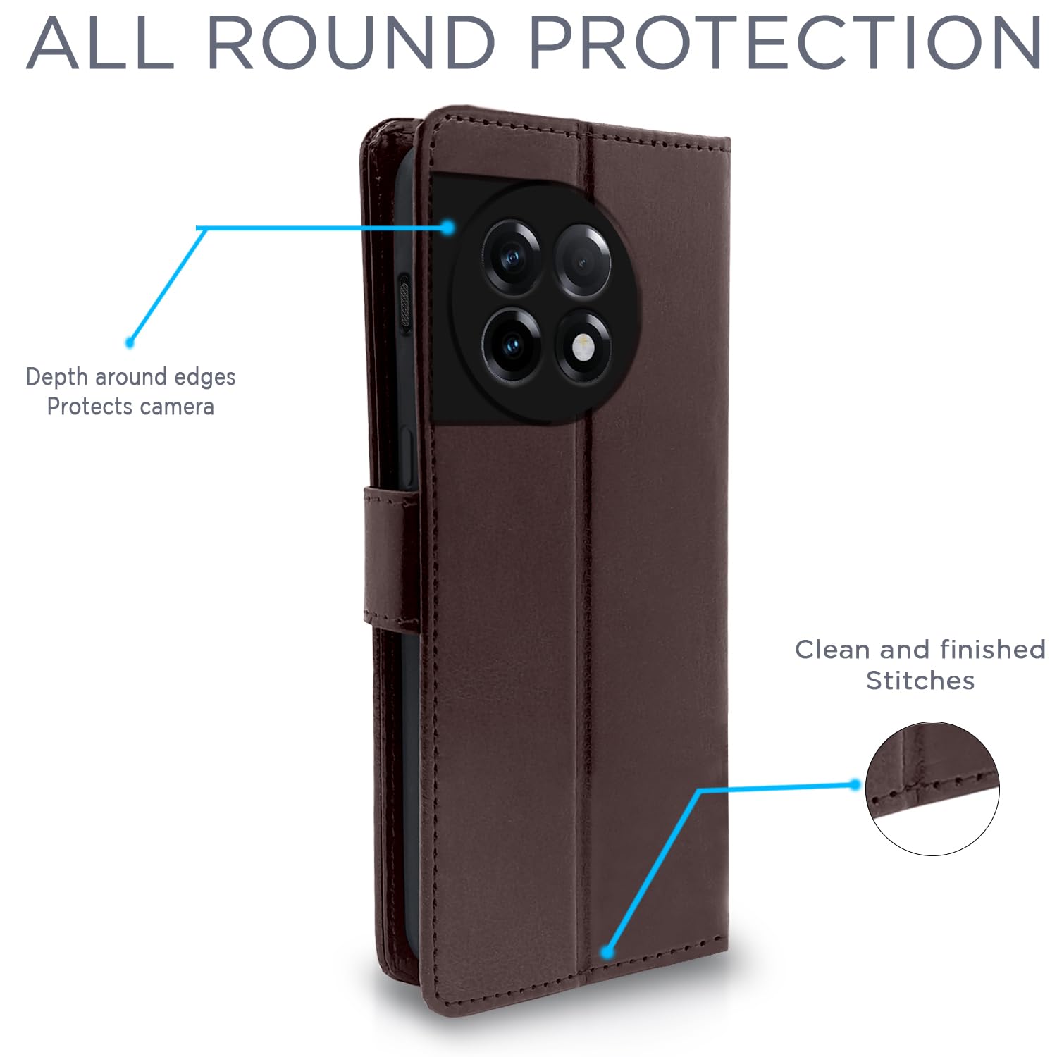Pikkme OnePlus 11R 5G Vintage Flip Cover (Coffee)