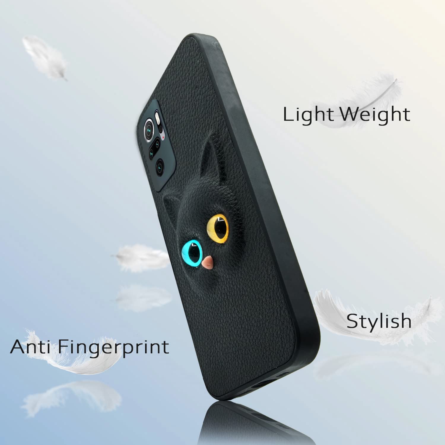 Pikkme Redmi Note 10/Note 10s Cat black mobile cover – photo 3