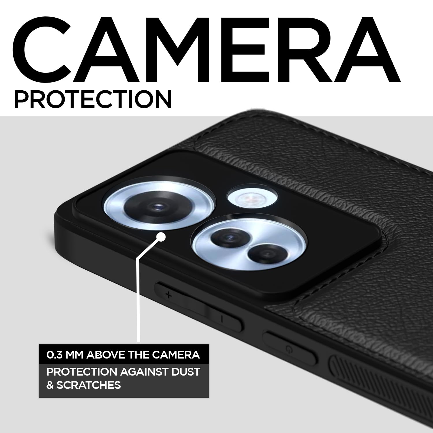 Pikkme Oppo F25 Pro 5G Leatherback Back Case | Black