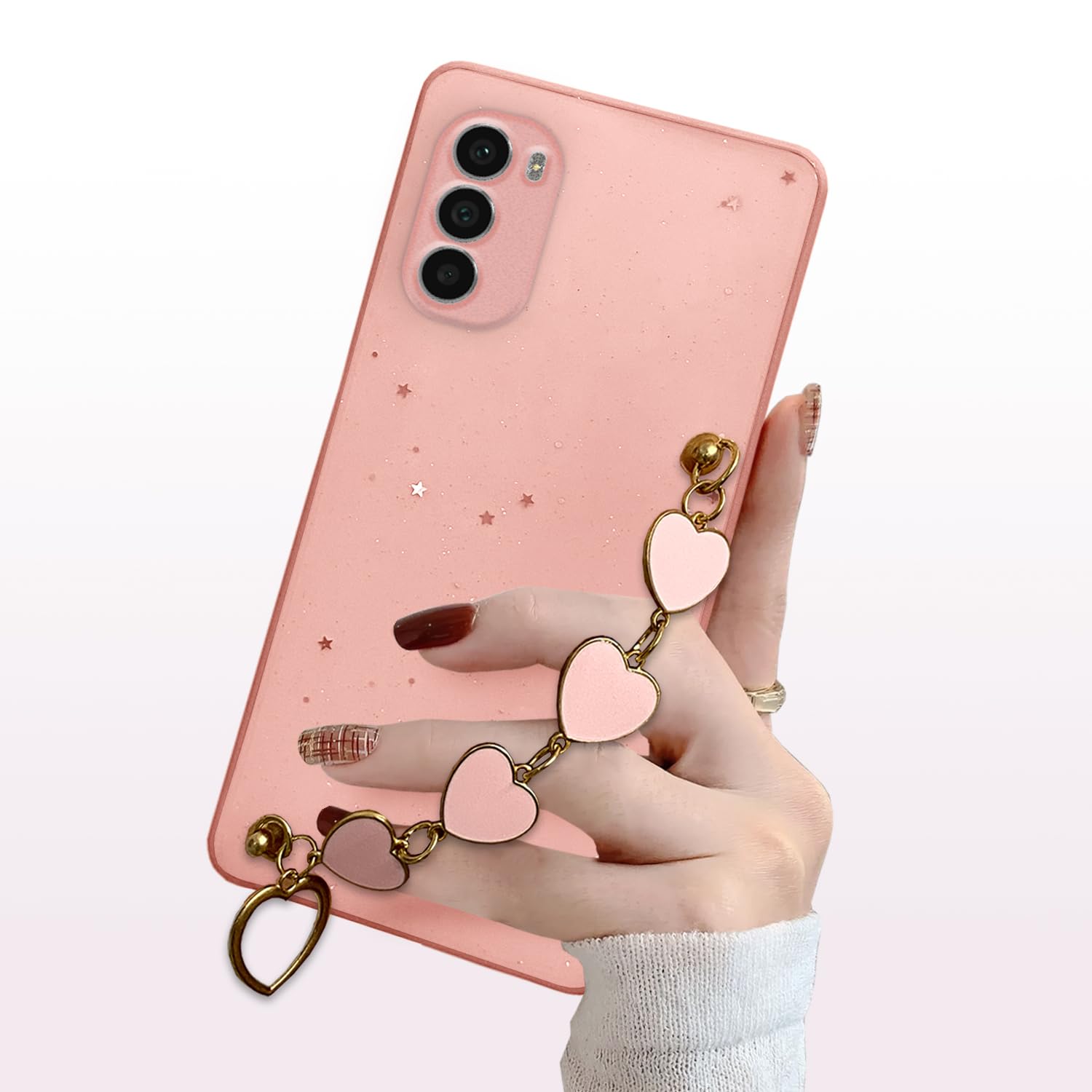 Pikkme Motorola Moto G52 / G82 5G Chain Back Cover (Pink)