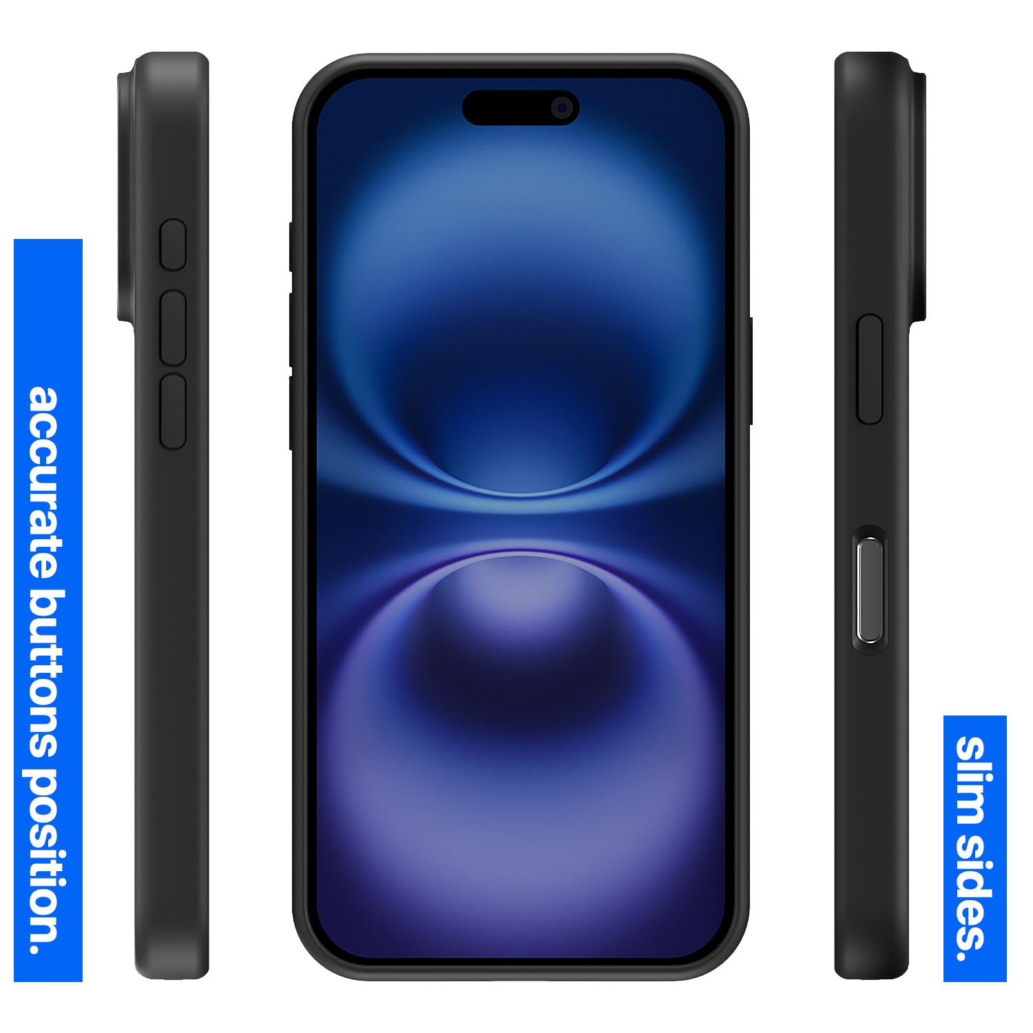 Pikkme iPhone 16 Pro Max Super Soft Silicone Back Cover (Black)