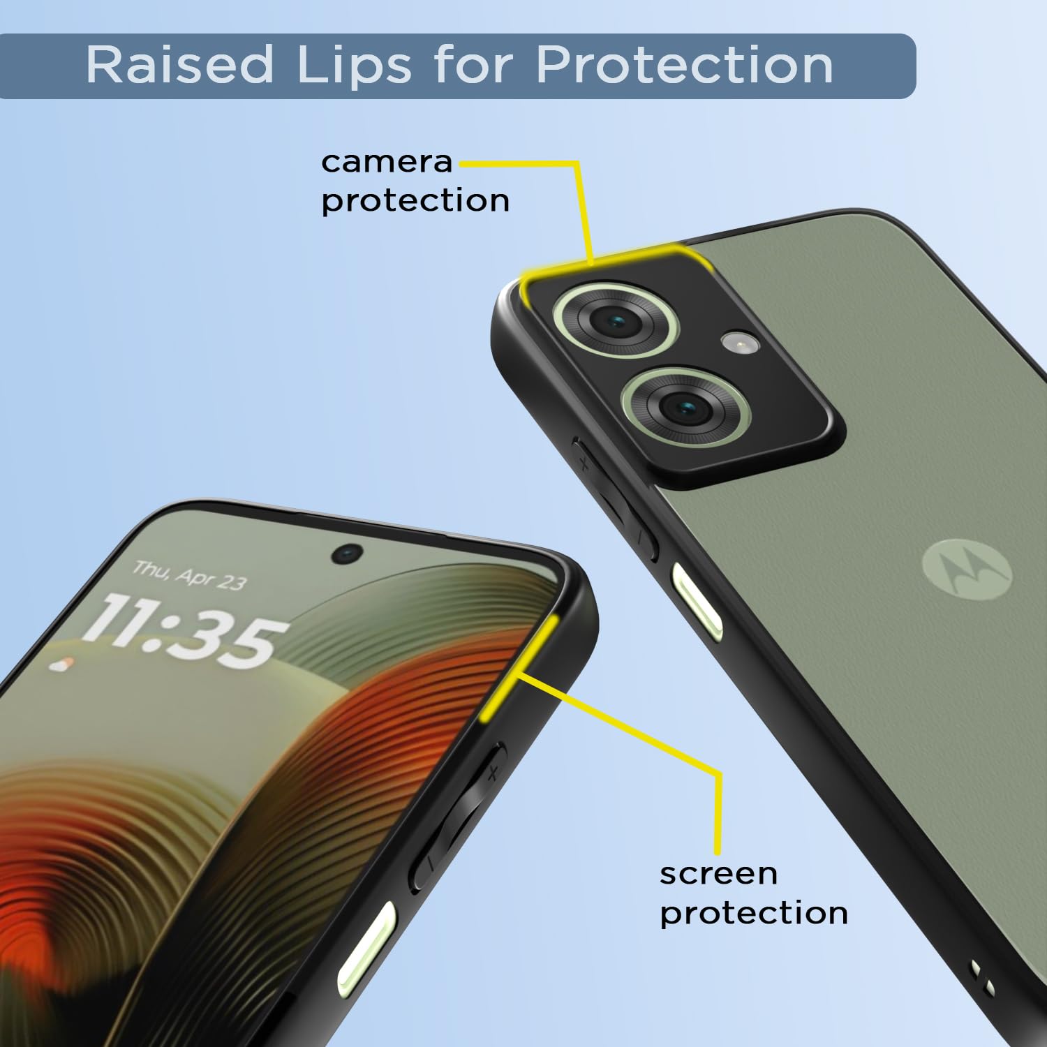 Black Hybrid mobile cover for Moto G55 5G – Pikkme – photo 4