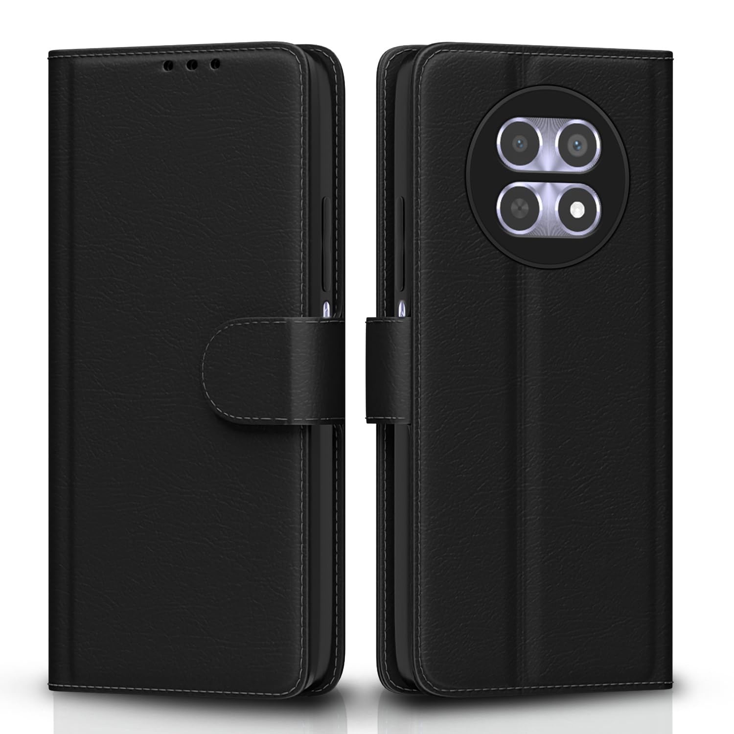 Pikkme Realme 12 5G Vintage Flip Cover (Black)