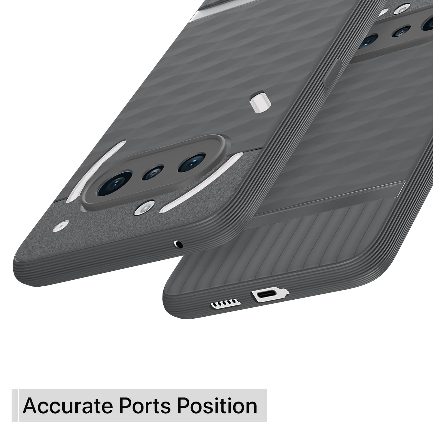 Pikkme Nothing Phone 3a 5G Shockproof Soft Flexible Gencase Back Cover (Grey)