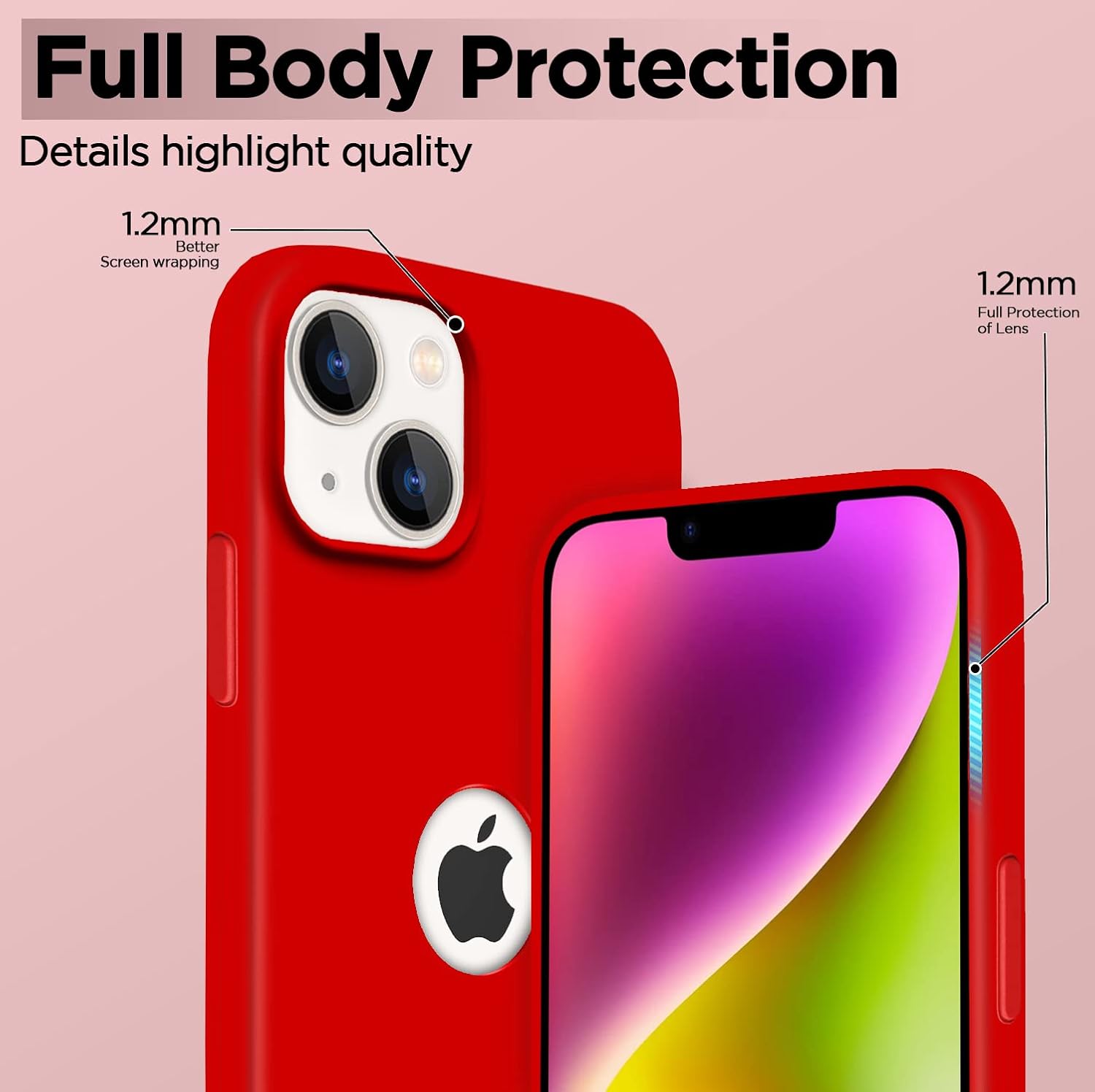 Pikkme iPhone 14 Plus Super Soft Silicone Back Cover (Red)
