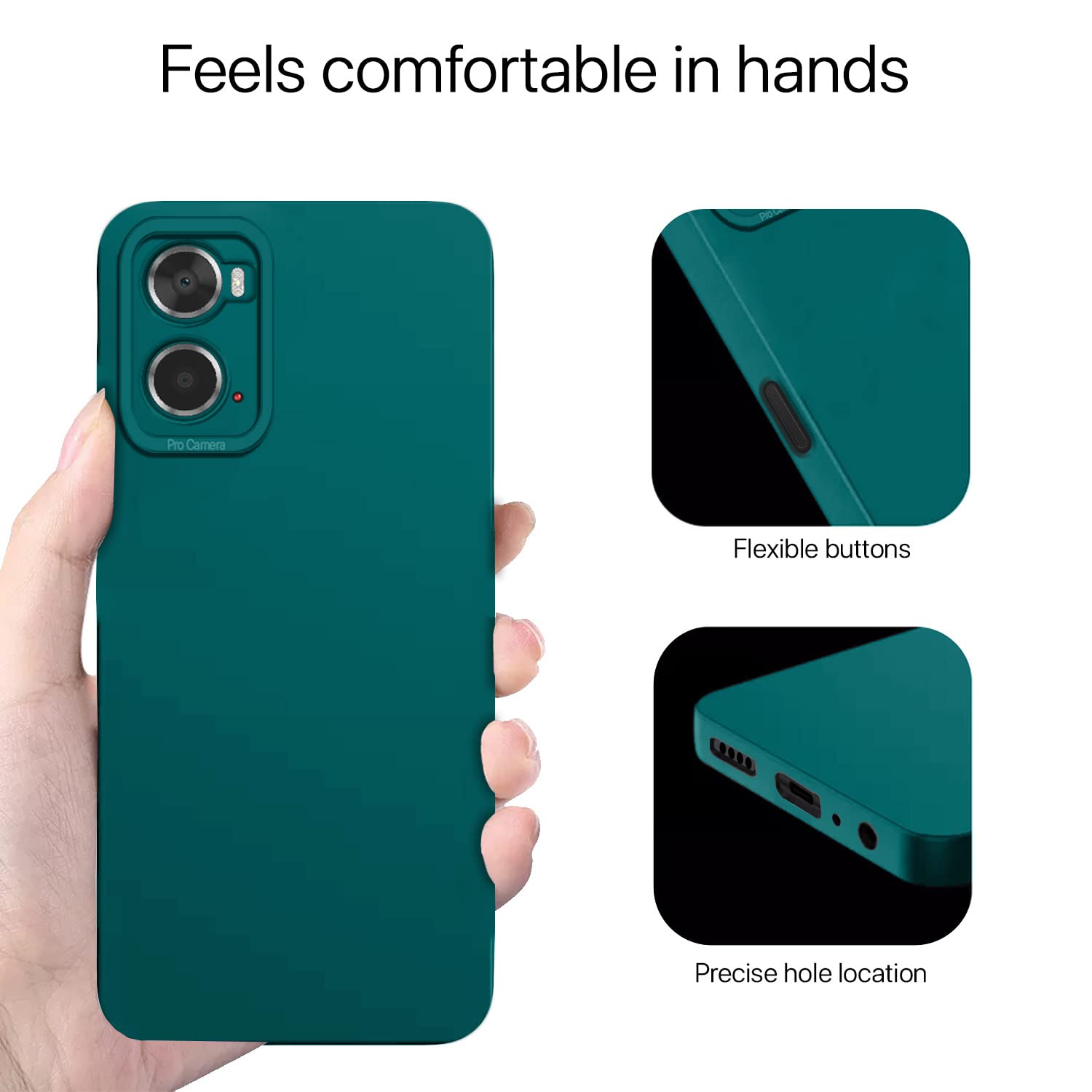 Pikkme Oppo A76 / Oppo A96 / Oppo A36 Liquid Silicone Back Cover | Green
