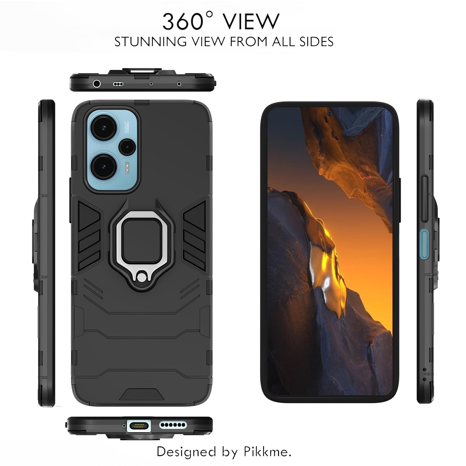 Poco F5 5G D5 Tough Armor mobile back cover in black by Pikkme – photo 3