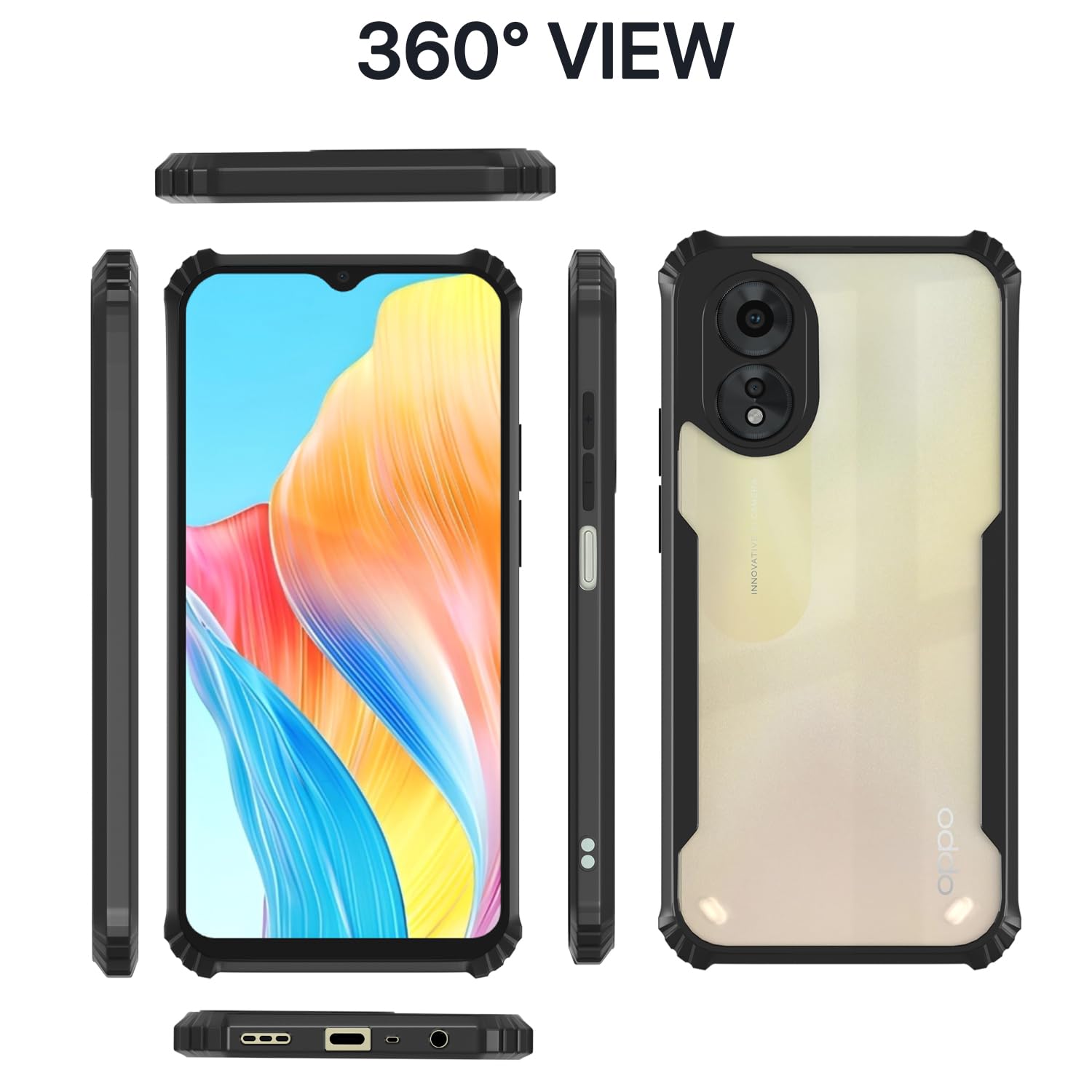 Black phone cover for Oppo A38/A18 4G – Pikkme – photo 2