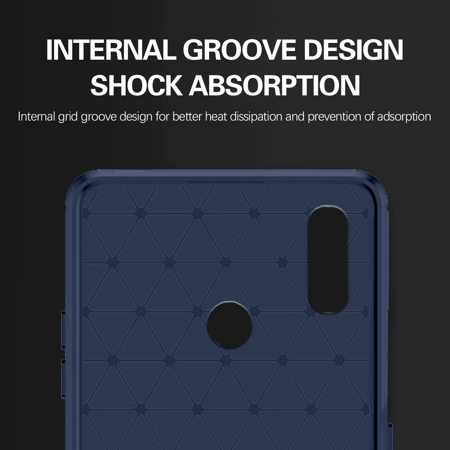 Pikkme Realme 3 / 3i Hybrid Carbon Fiber Back Cover | Blue