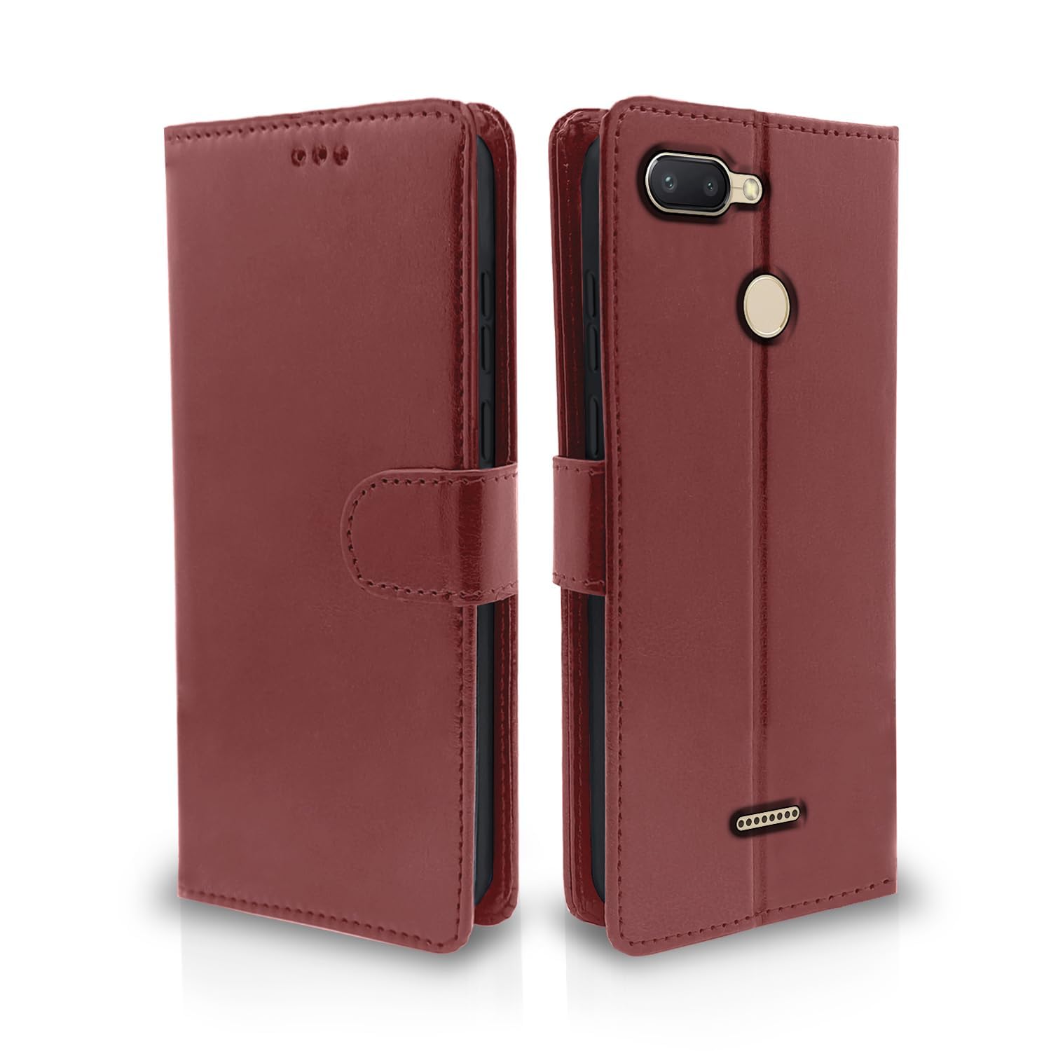Brown Wallet mobile flip cover for Redmi 6 – Pikkme