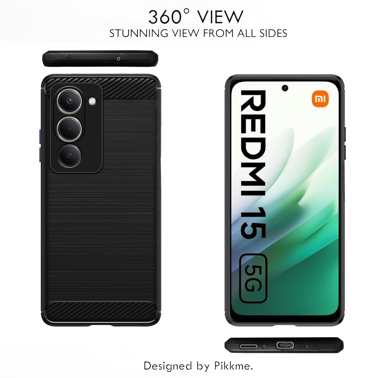 Pikkme Redmi 15 5G Hybrid black mobile back cover – photo 3