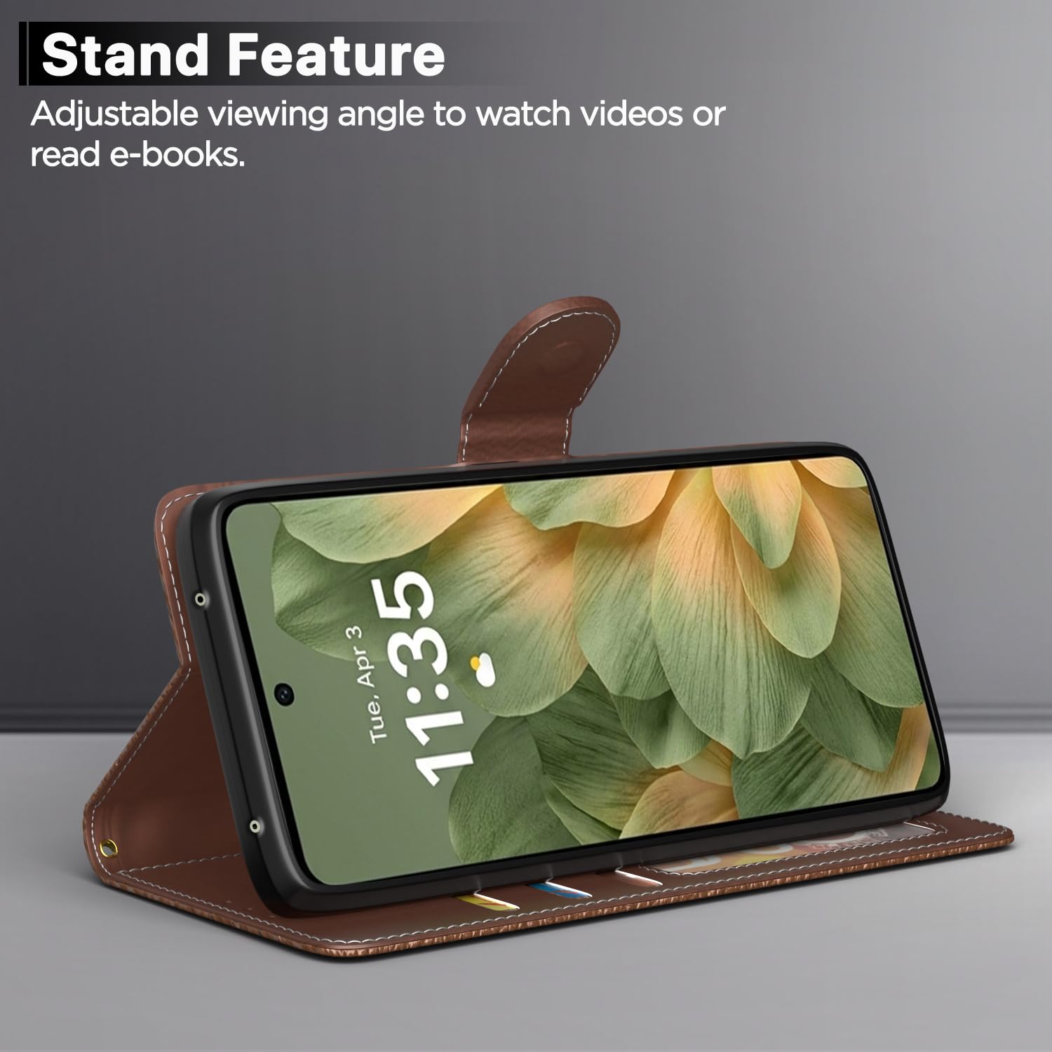 Tan Wallet wallet flip cover for Moto Edge 70 Pro 5G – Pikkme – photo 3