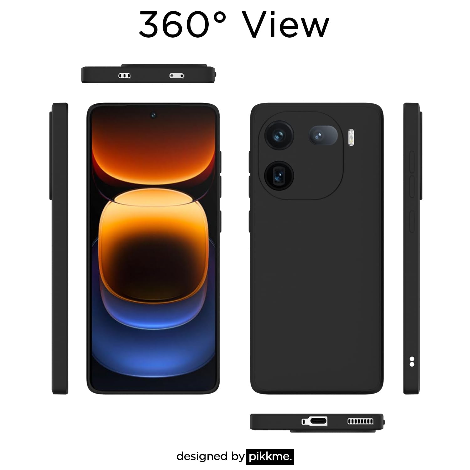 Pikkme IQOO 12 5G Liquid Silicone Back Cover | Black