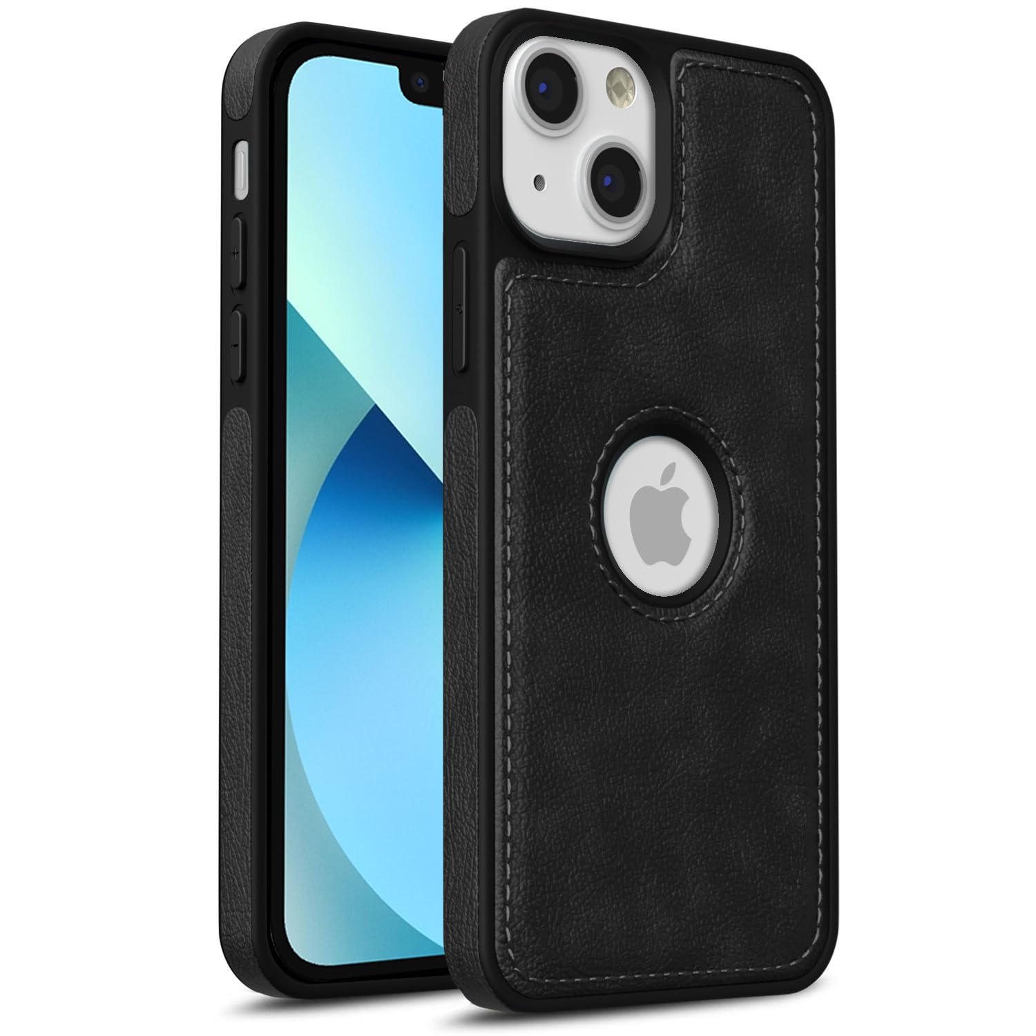 iPhone 13 LeatherBack Back Cover – Black
