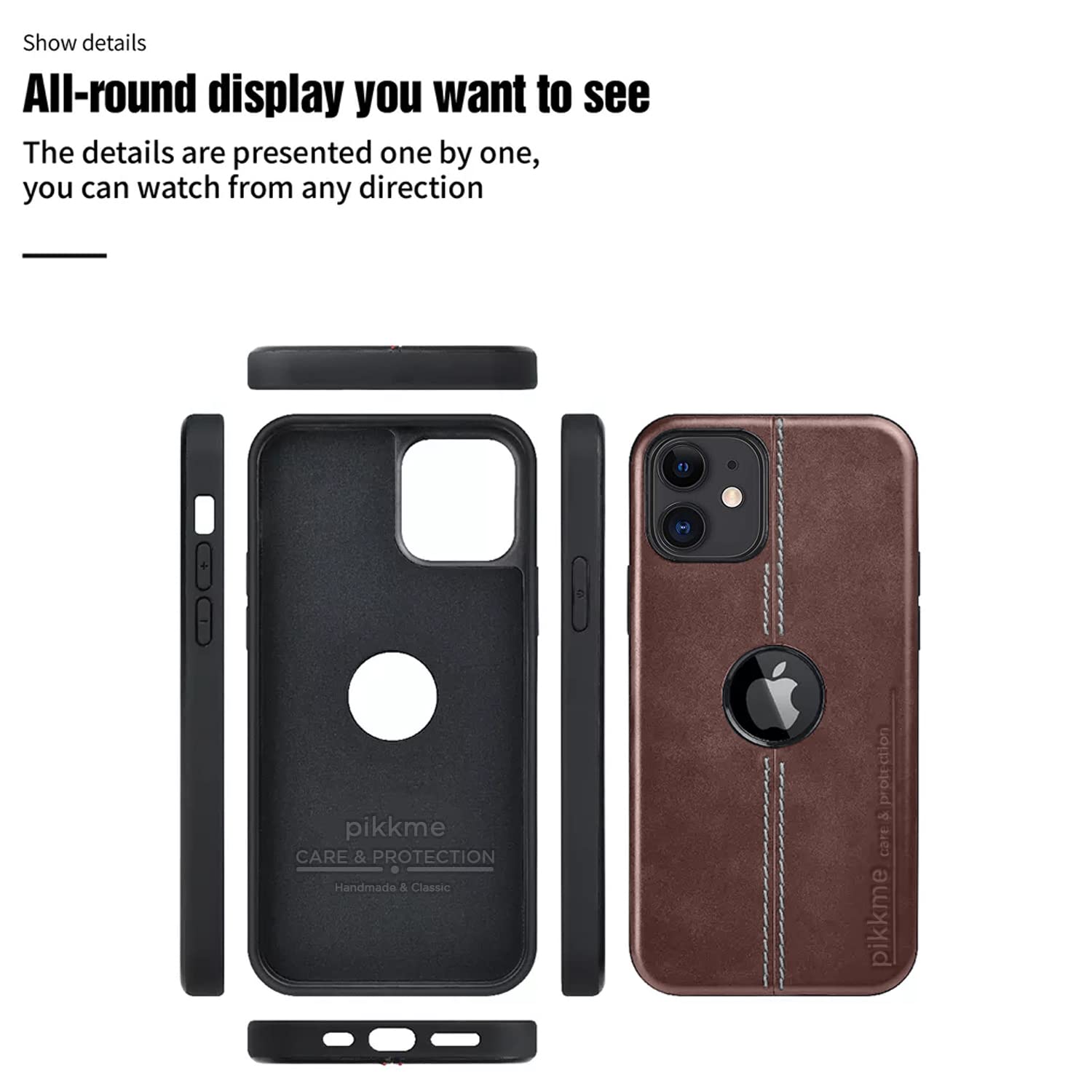 iPhone 11 Leather mobile back cover in brown by Pikkme – photo 5