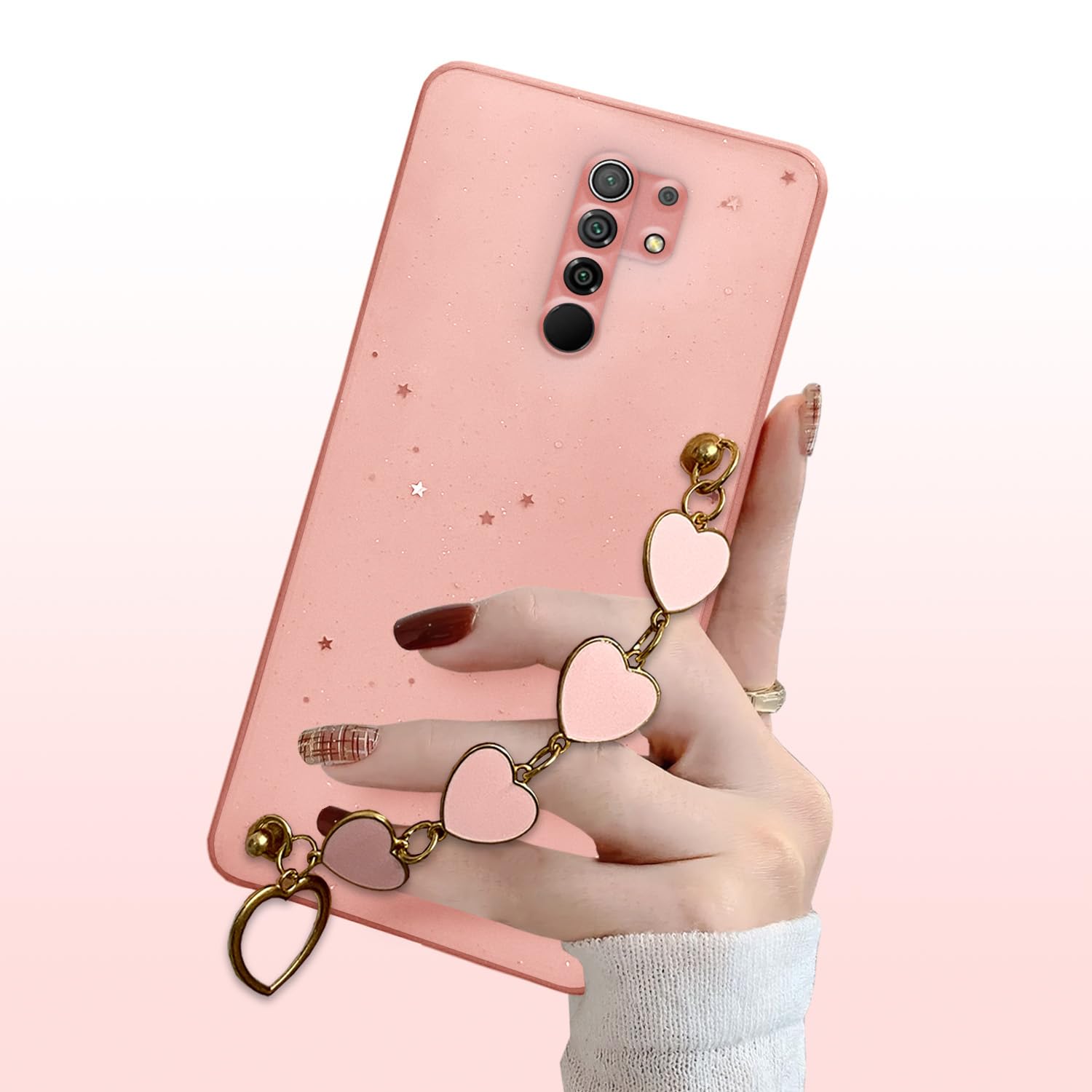Pikkme Redmi 9 Prime Chain Back Cover (Pink)