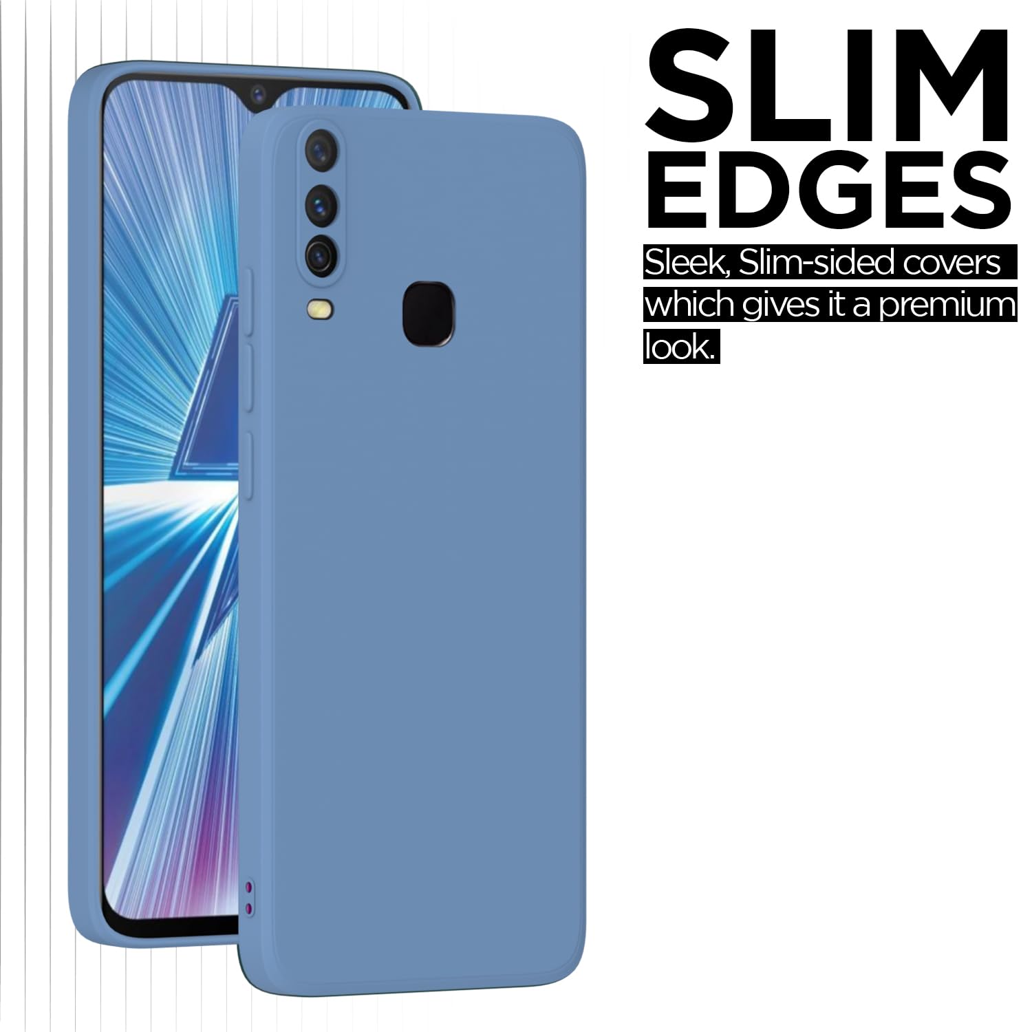 Pikkme Vivo Y12 / Y15 / Y17 Soft Matte Silicone Shockproof Case (Aqua Blue)