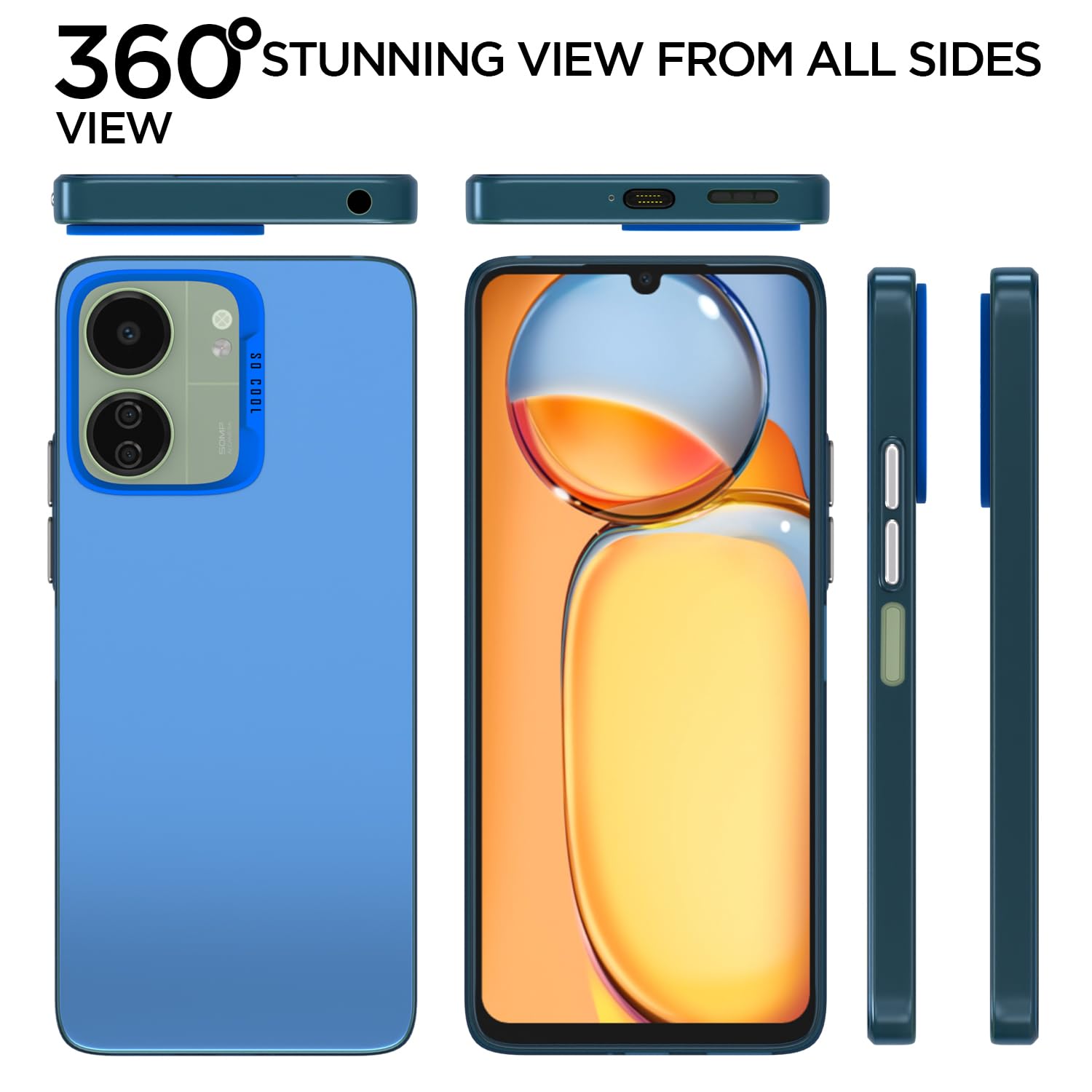 Pikkme Redmi 13C 5G So Cool Matte Finish Back Cover (Blue)