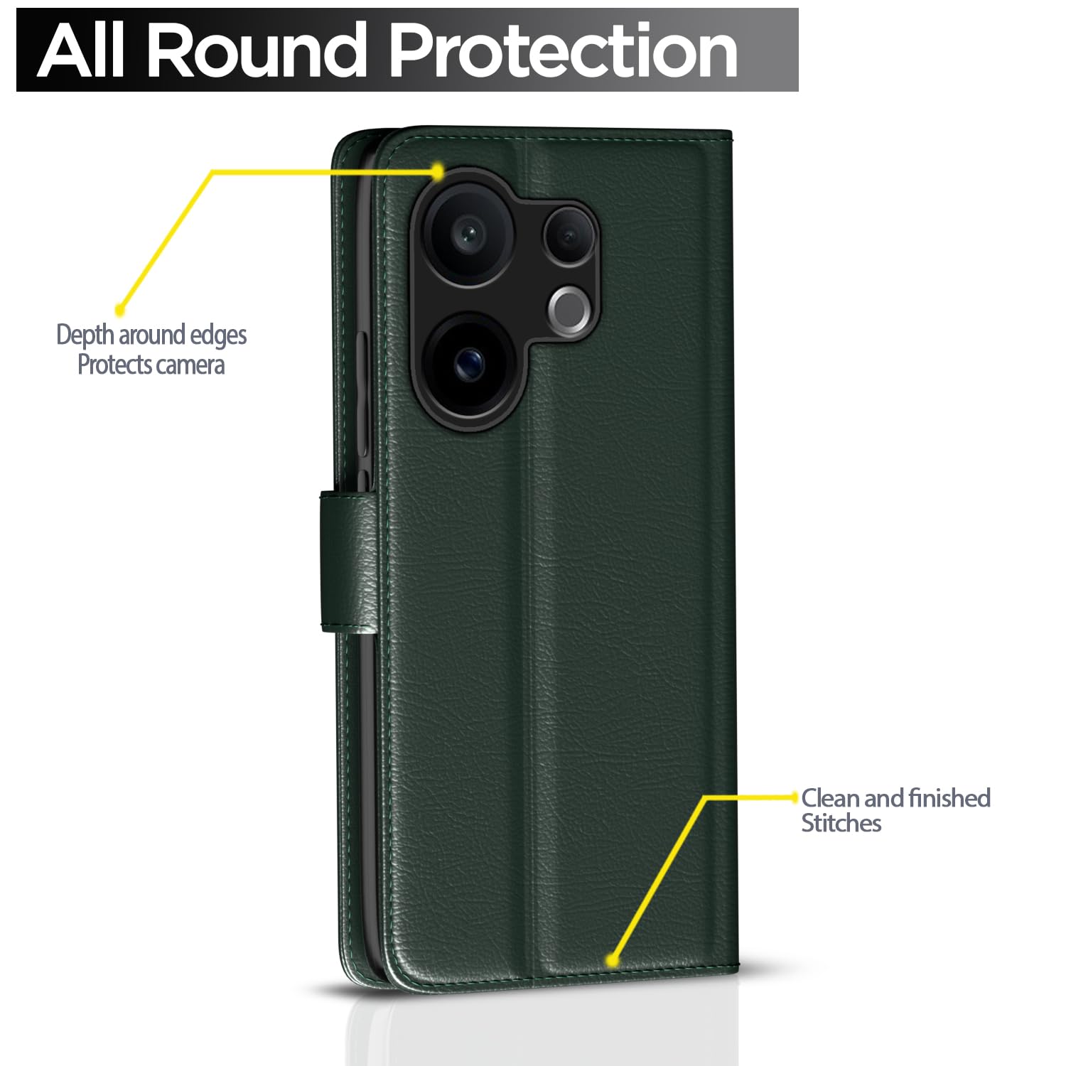 Green mobile flip cover for Vivo V60/T4 Pro 5G – Pikkme – photo 4