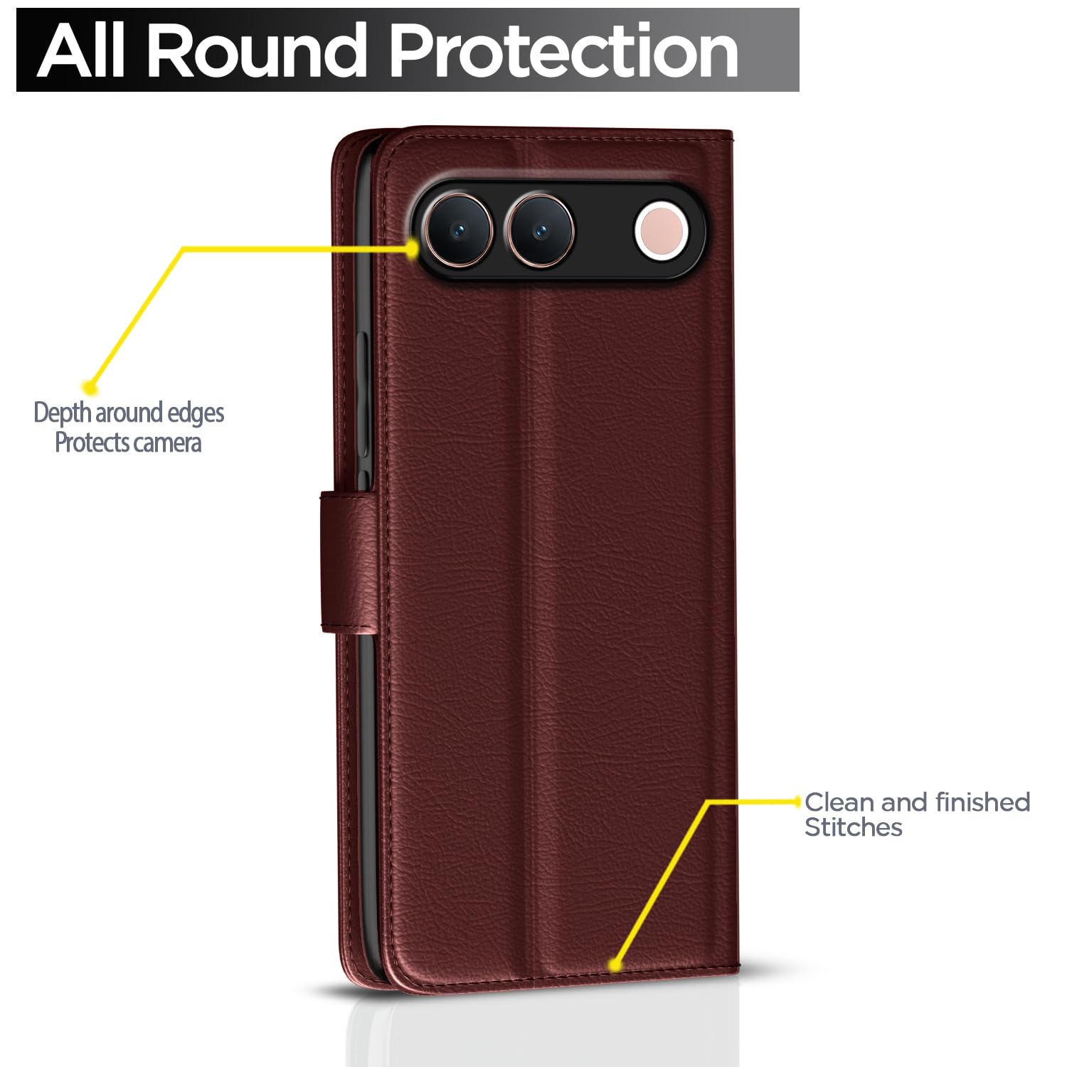 Brown wallet flip cover for Vivo S2 5G – Pikkme – photo 4