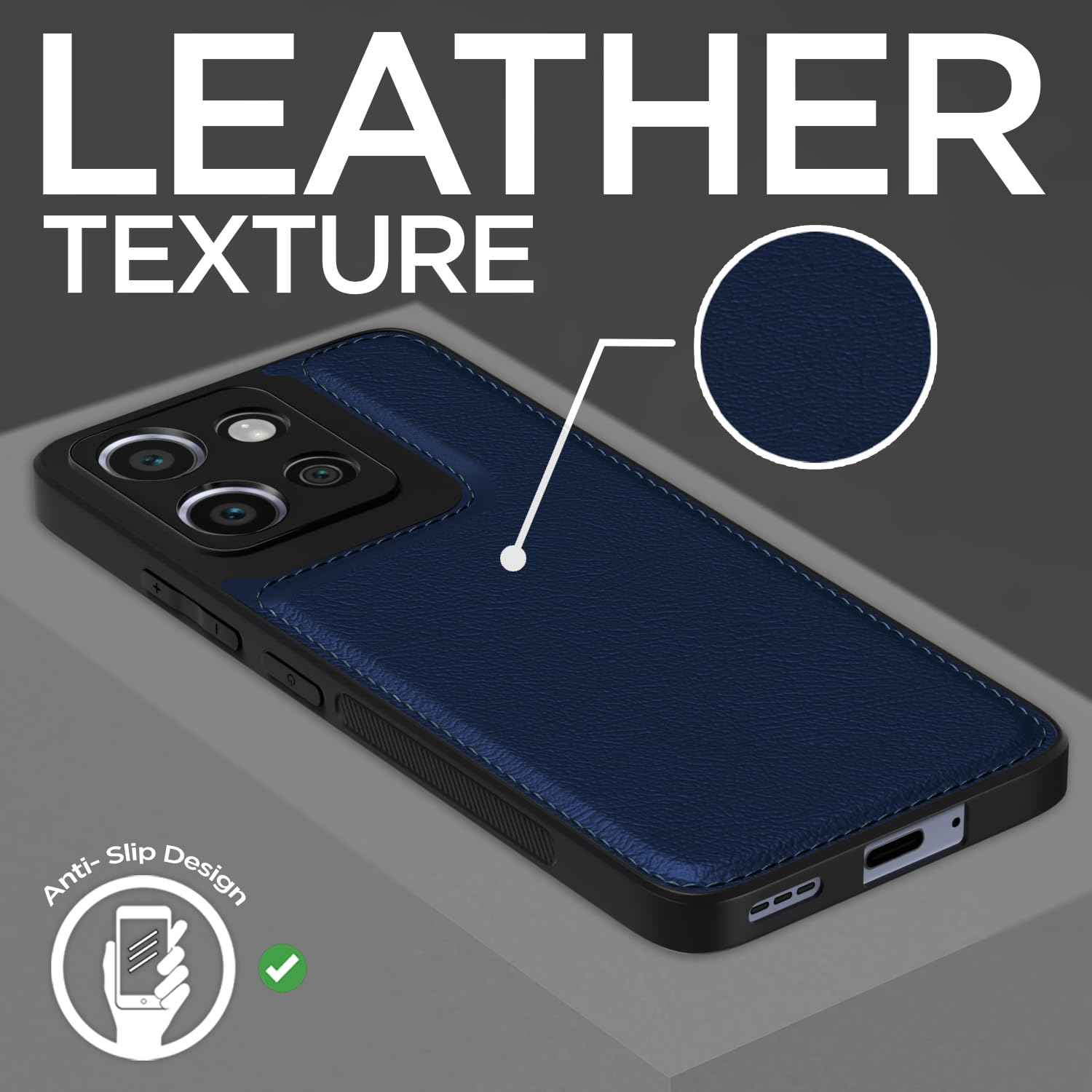 Pikkme Moto Edge 50 neo 5G Leather Back Case | Blue