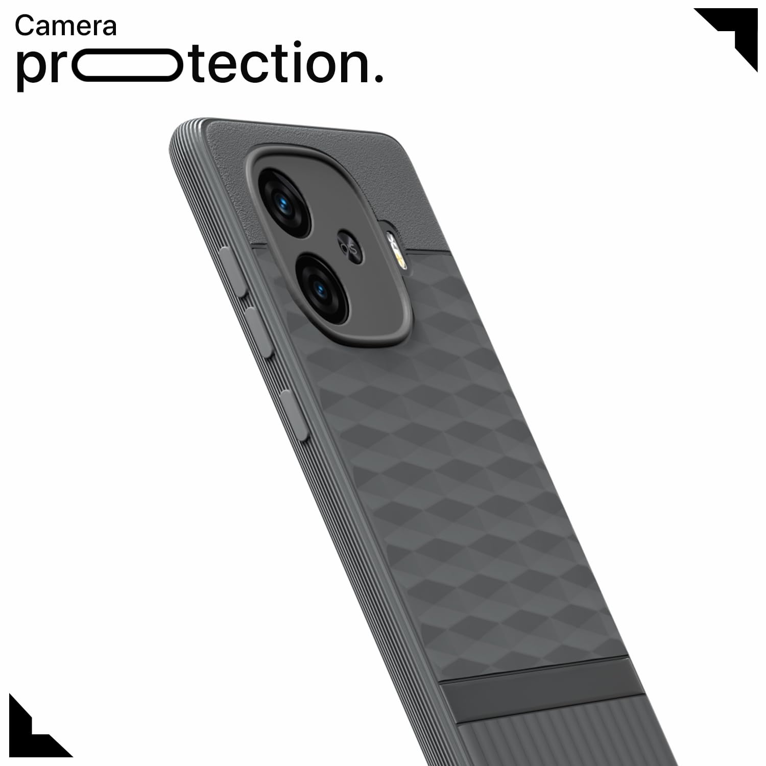 Pikkme iQOO Neo 10R 5G / iQOO Z9 Turbo 5G / Vivo Y200 GT 5G Shockproof Soft Flexible Gencase Back Cover (Grey)