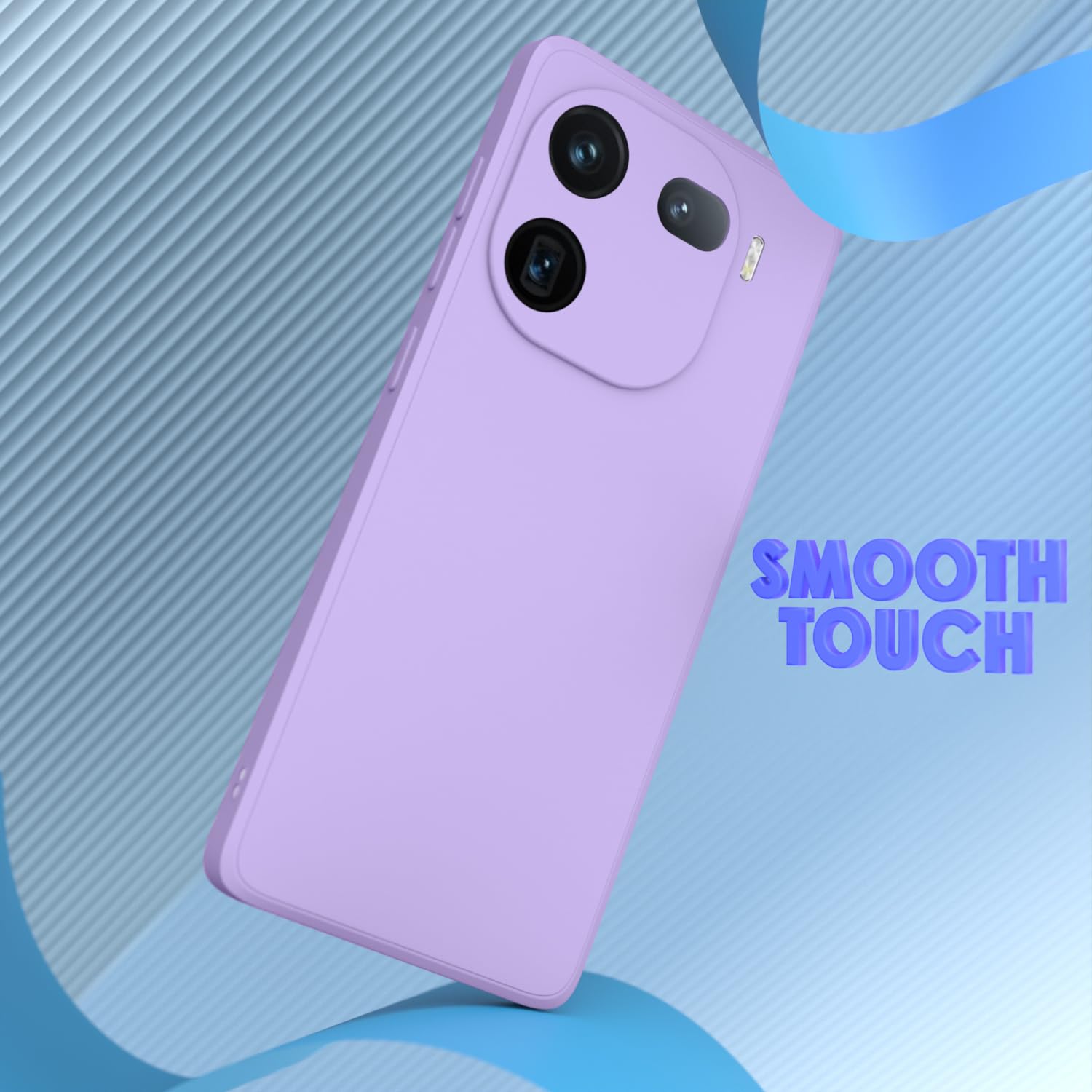 Pikkme iQOO 12 5G Soft Matte Silicone Liquid Silicone Back Cover (Purple)