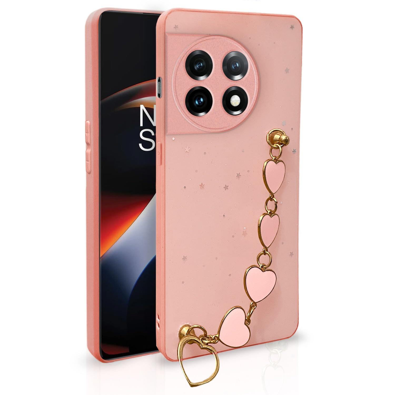 OnePlus 11R Chain phone cover in pink by Pikkme