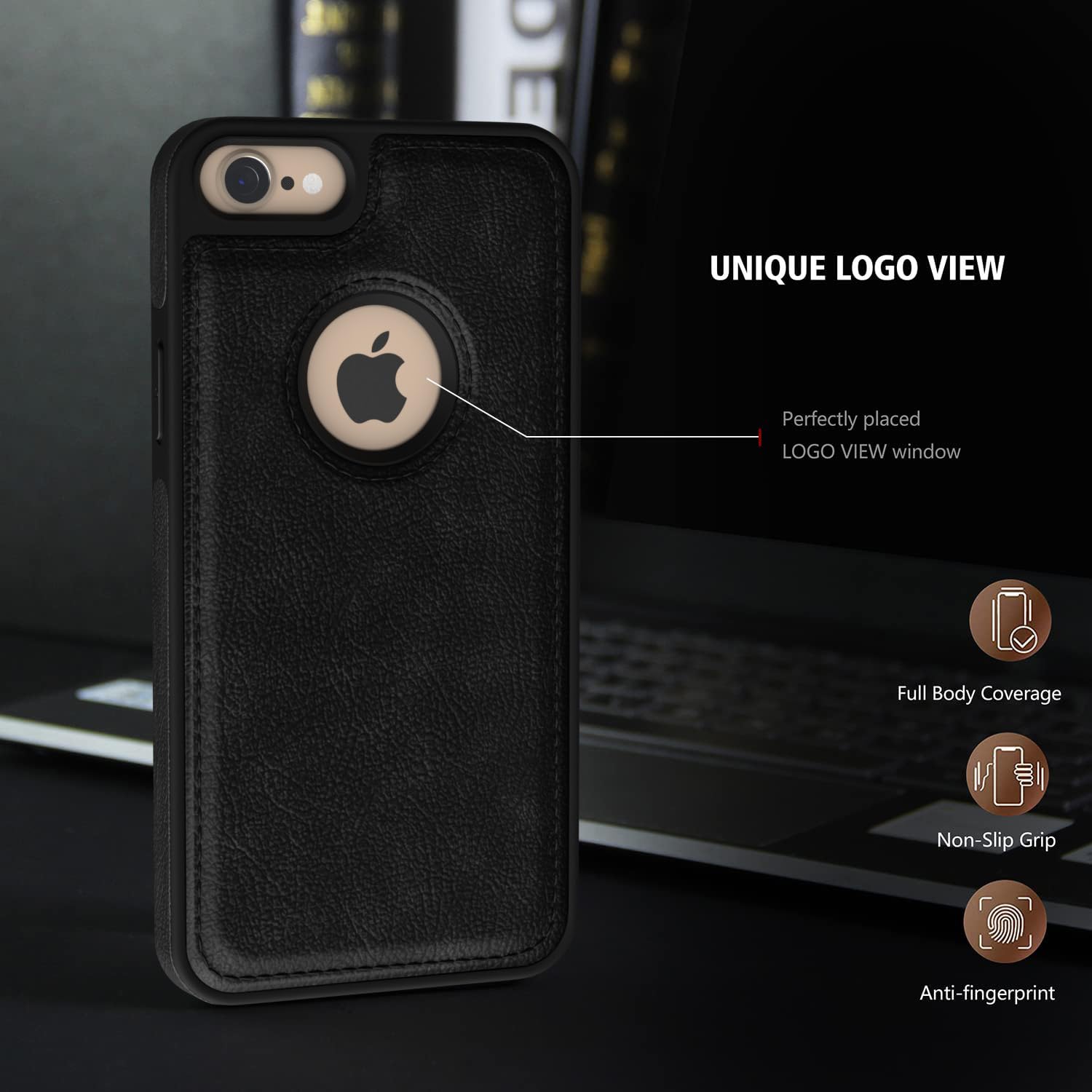 Pikkme iPhone 7/8 Flexible Pu Leather Back Case (Black)